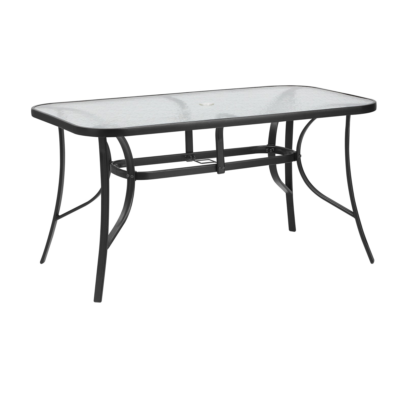 Livsip 140cm Outdoor Dining Glass Table Rectangle Patio Furniture Bistro Grey - Sunyee