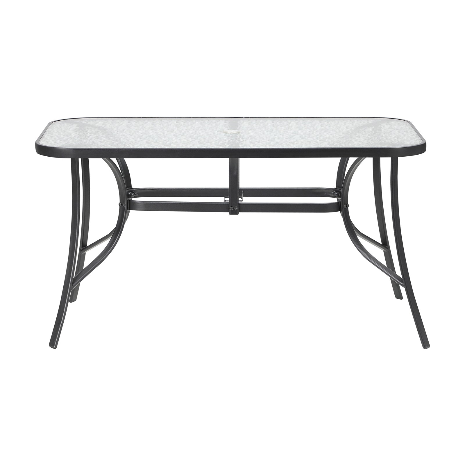 Livsip 140cm Outdoor Dining Glass Table Rectangle Patio Furniture Bistro Grey - Sunyee