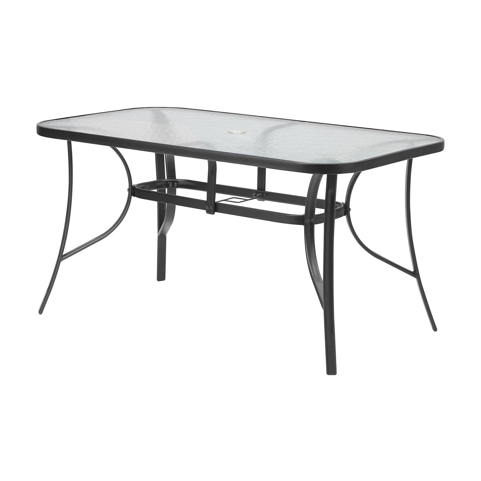 Livsip 140cm Outdoor Dining Glass Table Rectangle Patio Furniture Bistro Grey - Sunyee