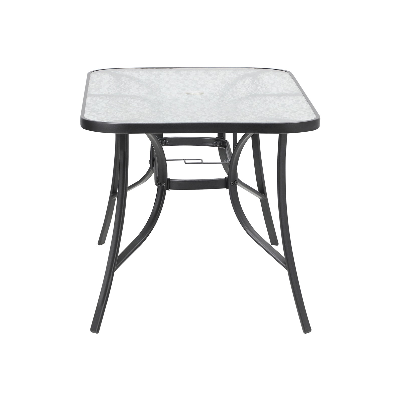 Livsip 140cm Outdoor Dining Glass Table Rectangle Patio Furniture Bistro Grey - Sunyee