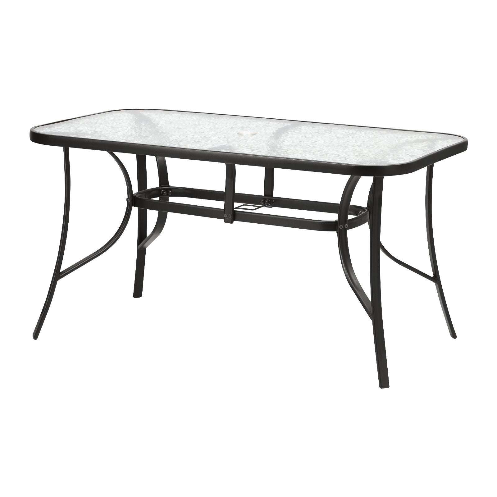 Livsip 140cm Outdoor Dining Glass Table Rectangle Patio Furniture Bistro Grey - Sunyee