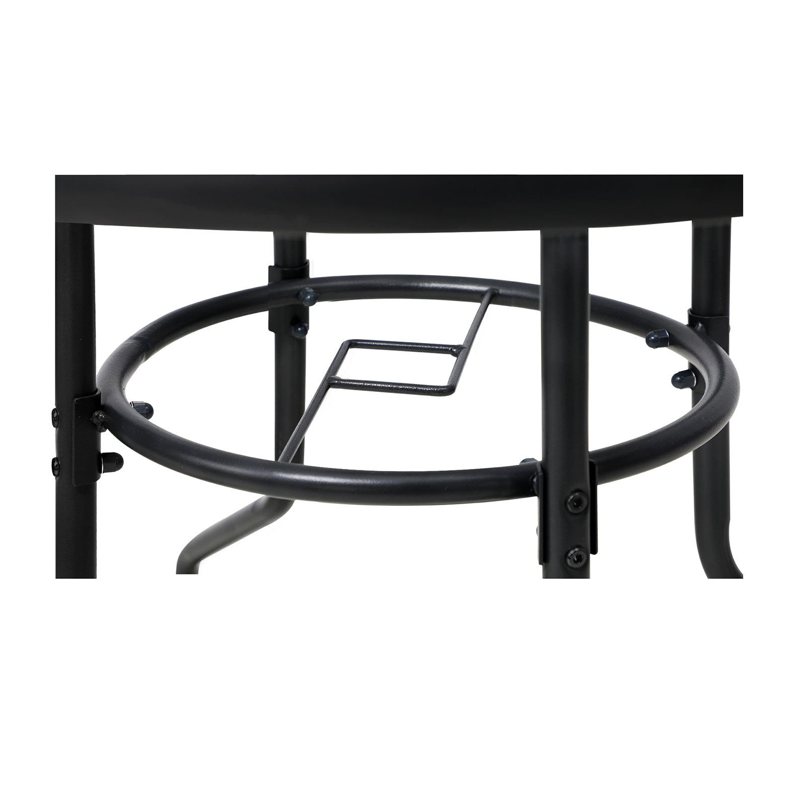 Livsip 90cm Outdoor Dining Glass Table Round Patio Furniture Bistro Set Black - Sunyee