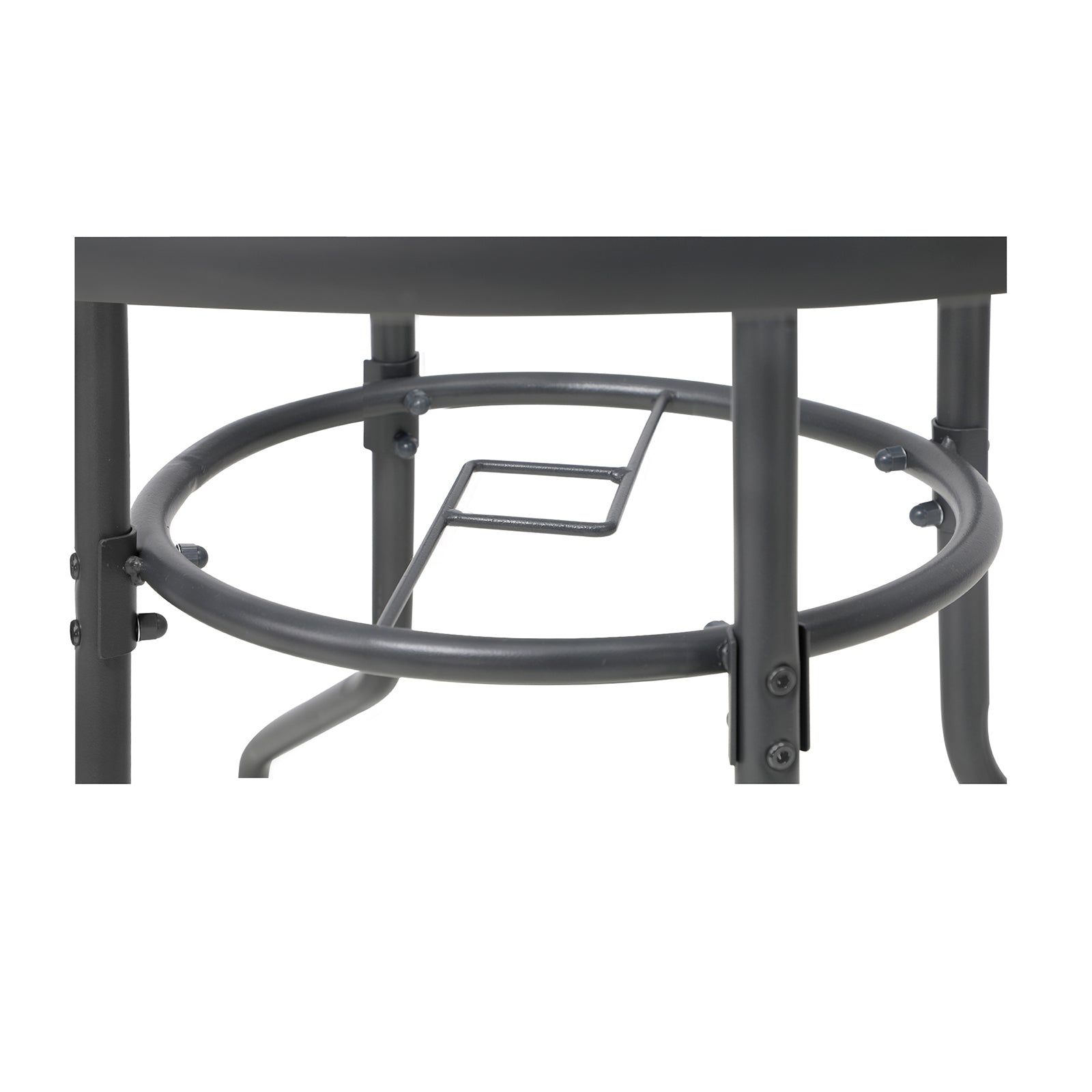Livsip 90cm Outdoor Dining Glass Table Round Patio Furniture Bistro Set Grey - Sunyee
