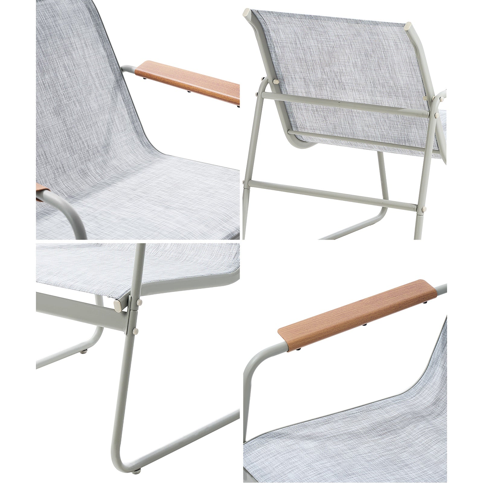 Livsip 4PCS Outdoor Armchair Patio Chairs Textilene Garden Furniture - Sunyee