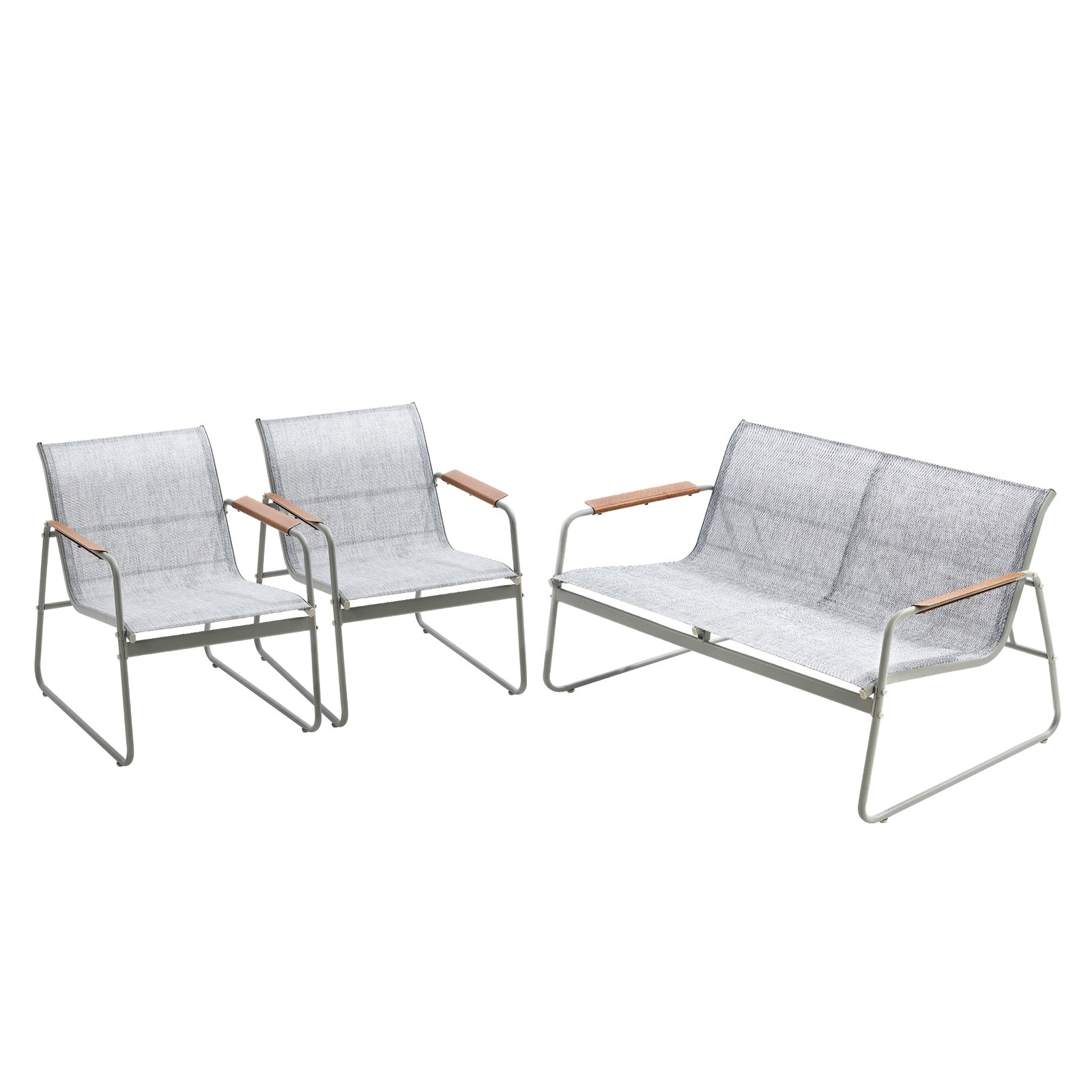 Livsip 4 Seater Outdoor Lounge Furniture Patio Set Bench Textilene Sofa Garden