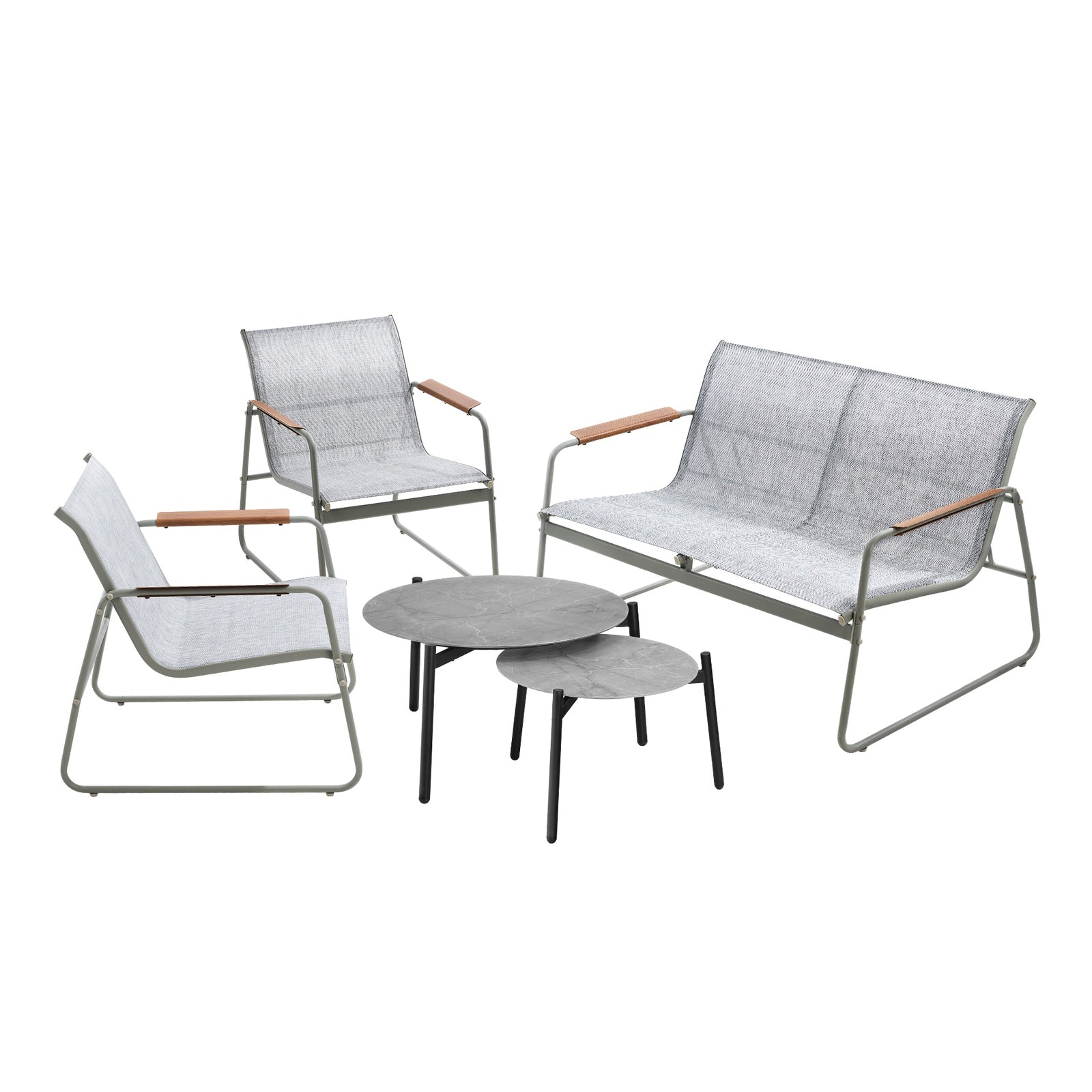 Livsip 4 Seater Outdoor Lounge Setting Furniture Patio Grey Table Set Chairs - Sunyee