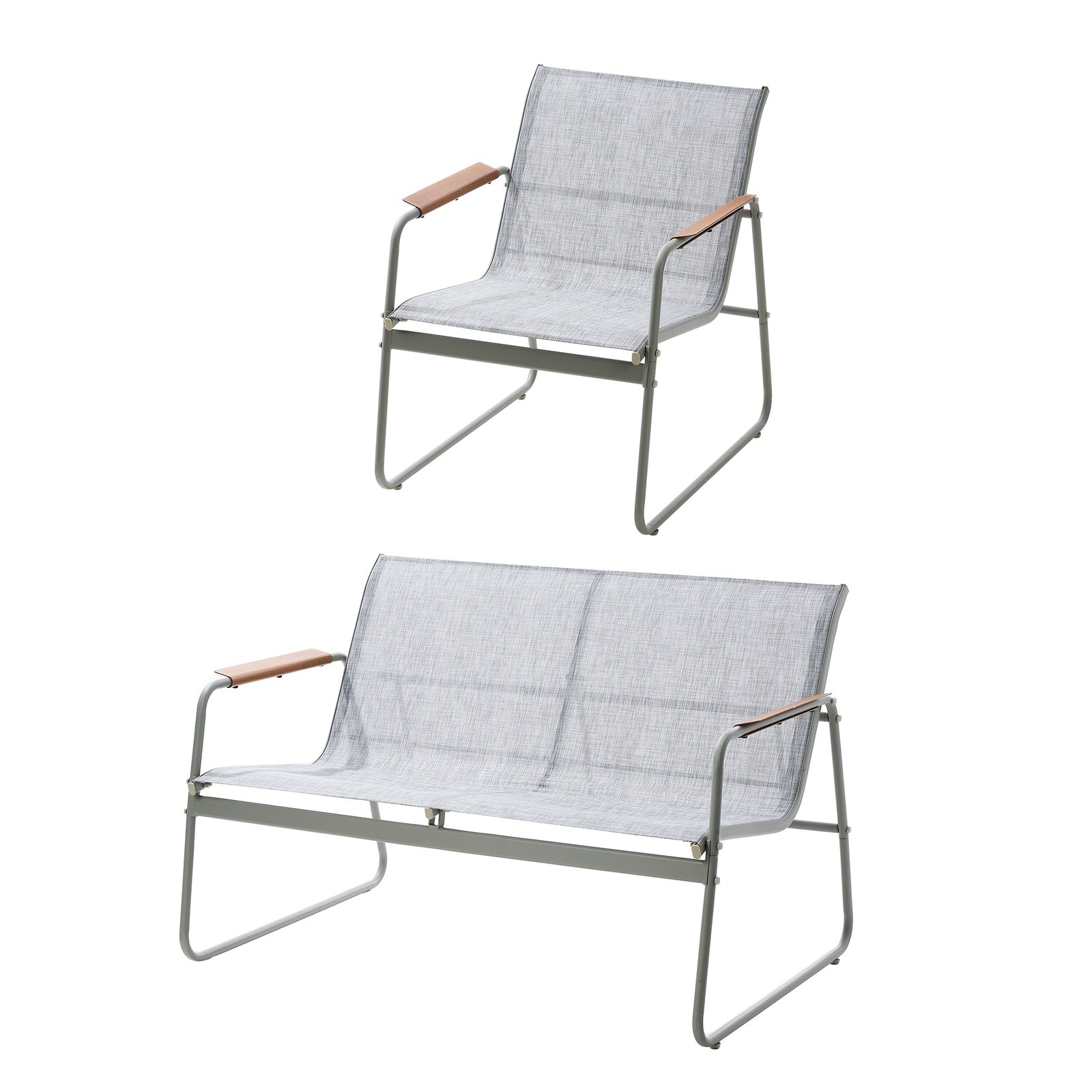 Livsip 4 Seater Outdoor Lounge Setting Furniture Patio Grey Table Set Chairs - Sunyee