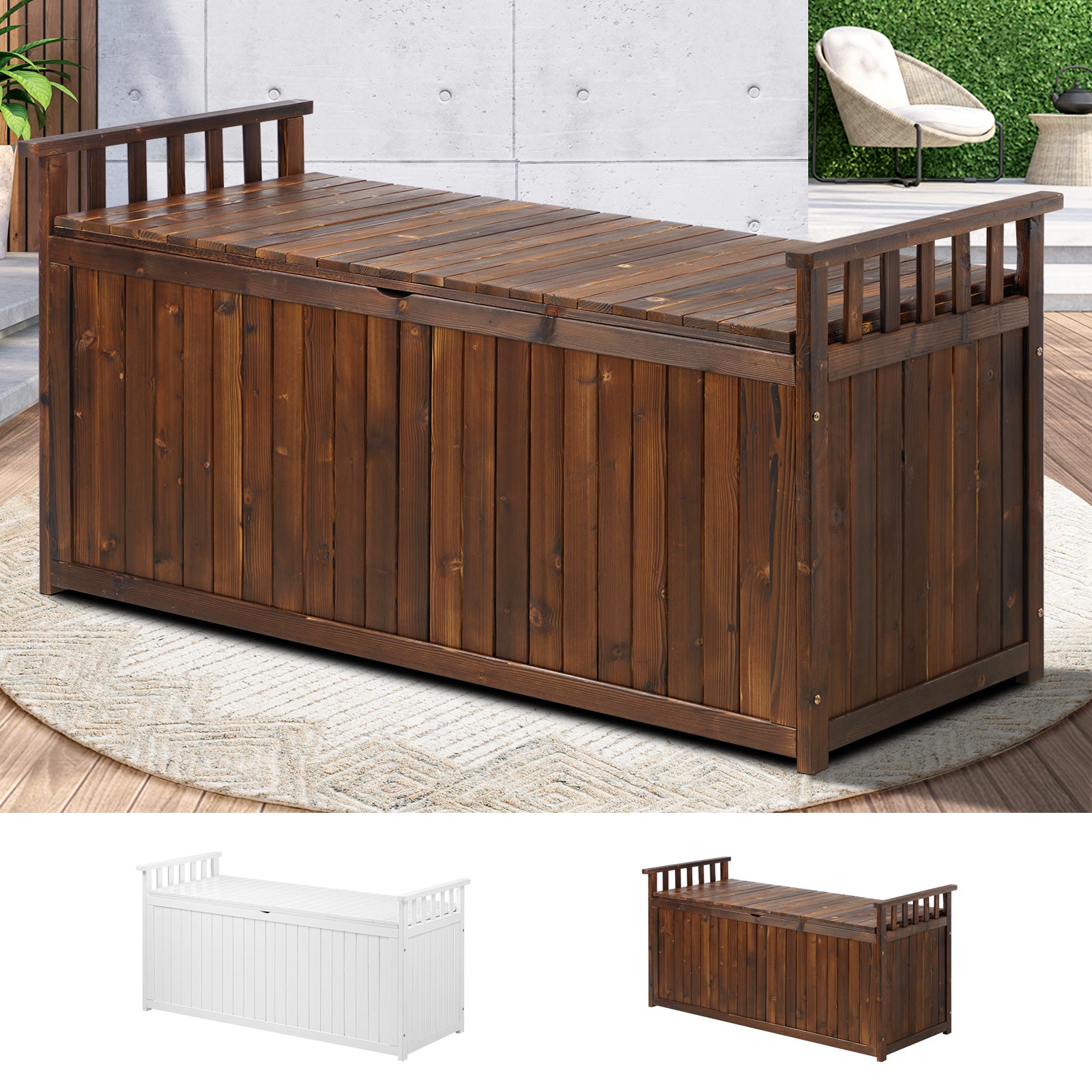 Livsip Outdoor Storage Box Garden Bench Container Cabinet 500L - Sunyee