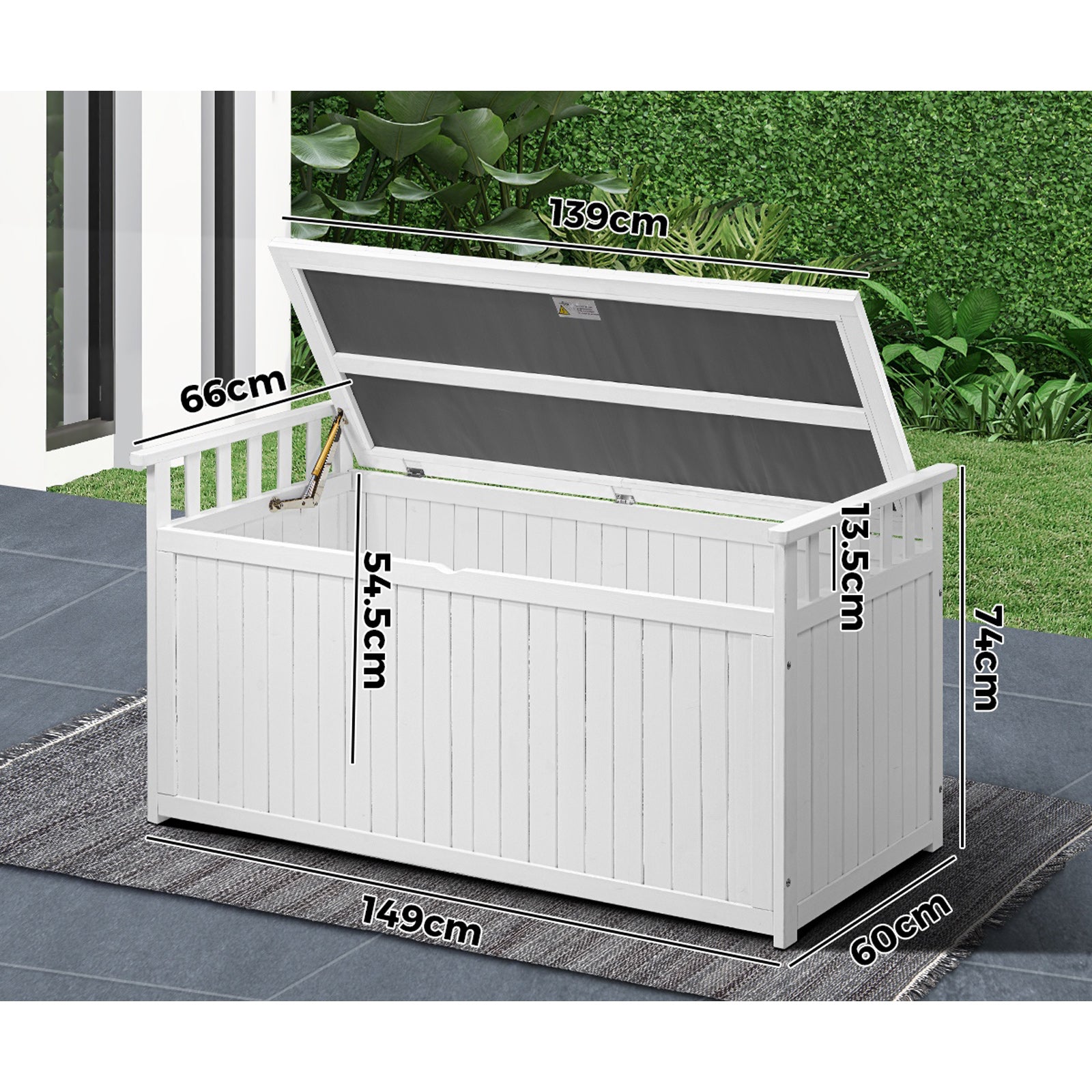 Livsip Outdoor Storage Box Garden Bench Container Cabinet 500L - Sunyee