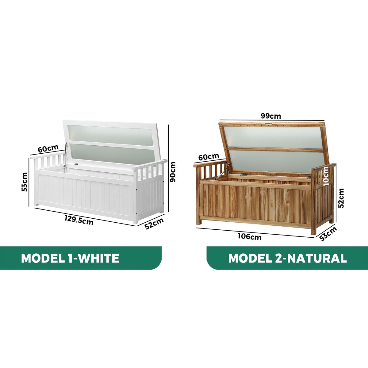 Livsip Outdoor Storage Box Garden Bench Wooden Chest Toy Tool Container Furniture