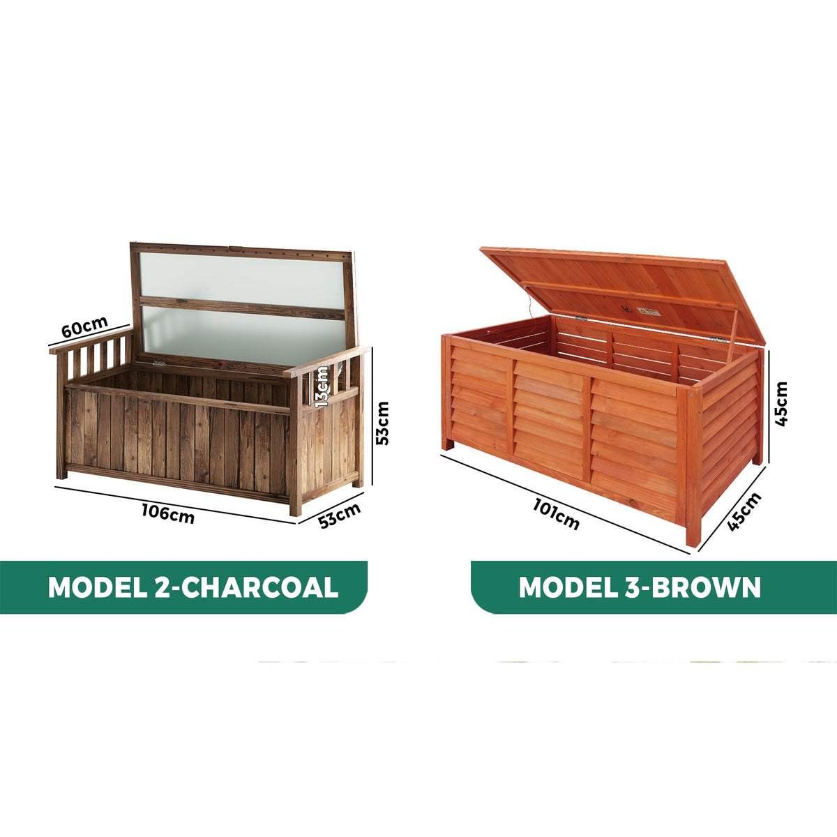 Livsip Outdoor Storage Box Garden Bench Wooden Chest Toy Tool Container Furniture
