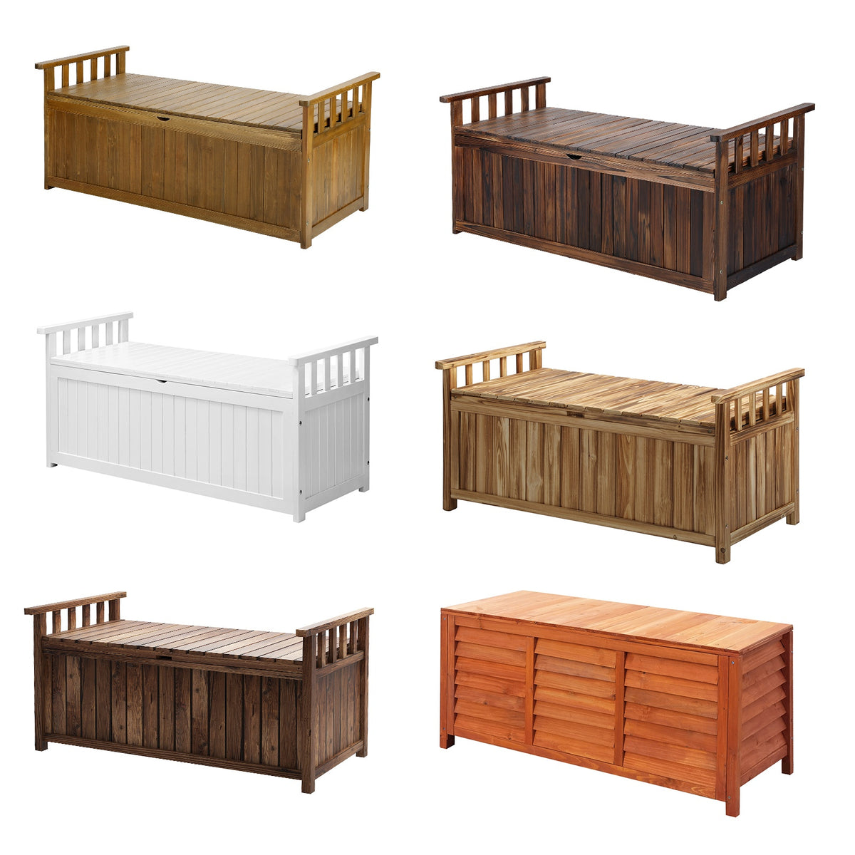 Livsip Outdoor Storage Box Garden Bench Wooden Chest Toy Tool Container Furniture