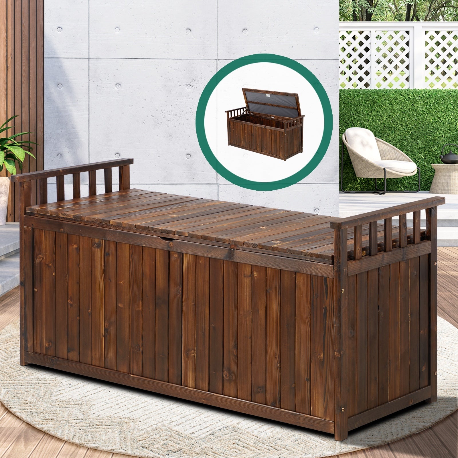Livsip Outdoor Storage Box Garden Bench Container Cabinet 500L - Sunyee