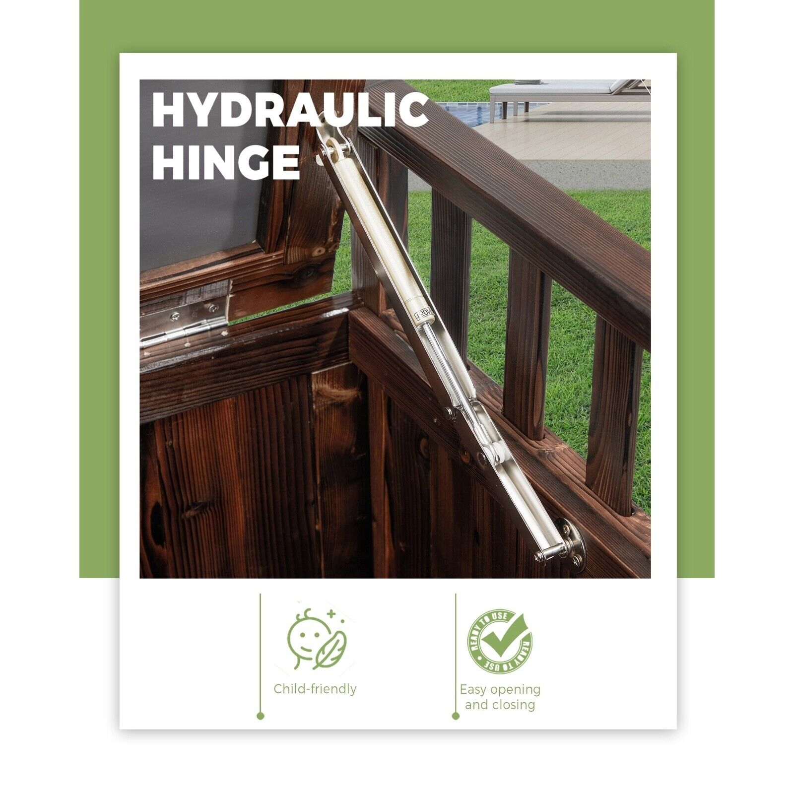 Livsip Outdoor Storage Box Garden Bench Wooden Container Cabinet 500L Large - Sunyee