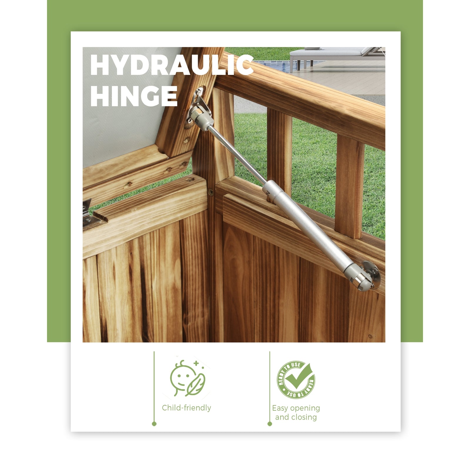 Livsip Outdoor Storage Box Garden Bench Tools Toy Chest Furniture Container Shed - Sunyee