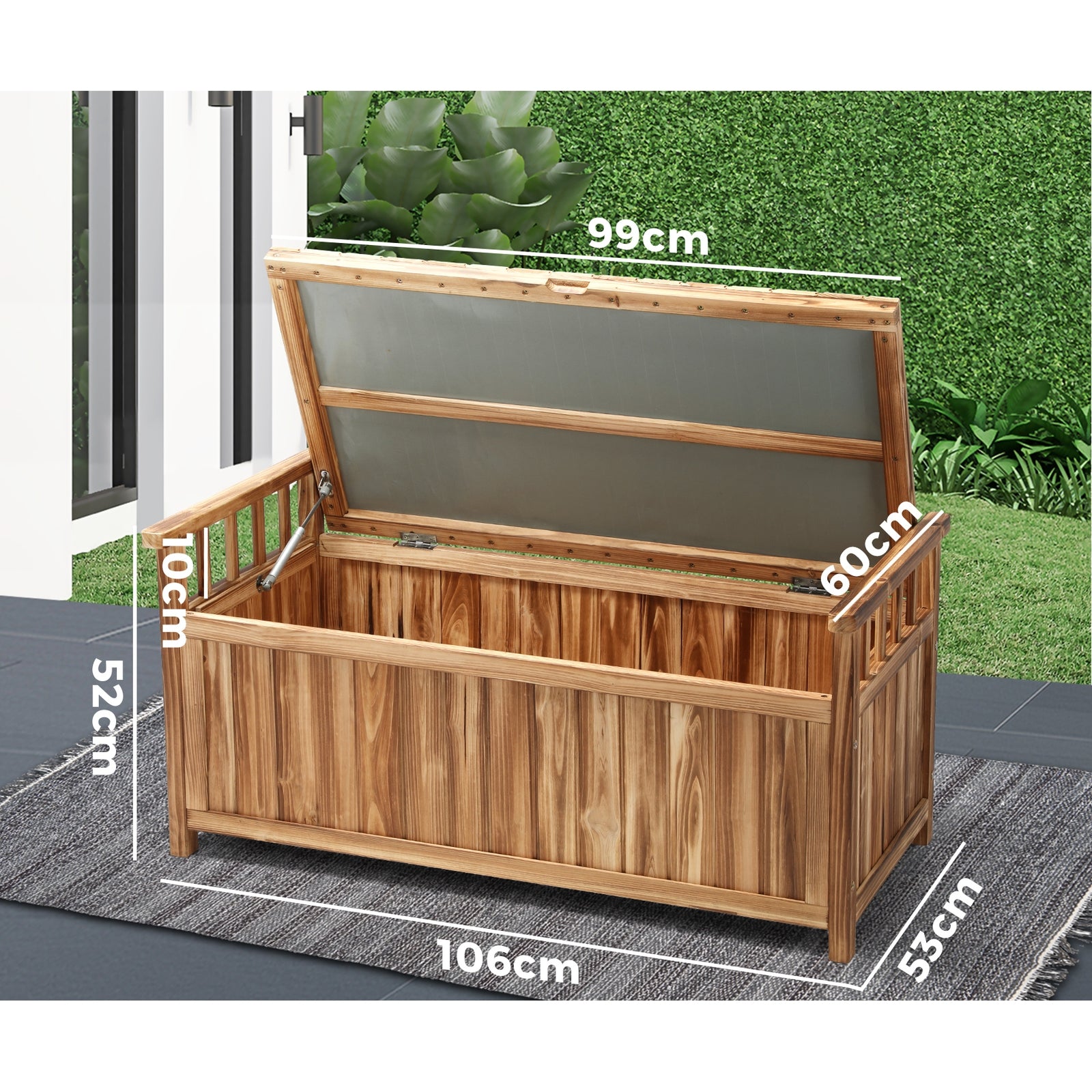 Livsip Outdoor Storage Box Garden Bench Tools Toy Chest Furniture Container Shed - Sunyee