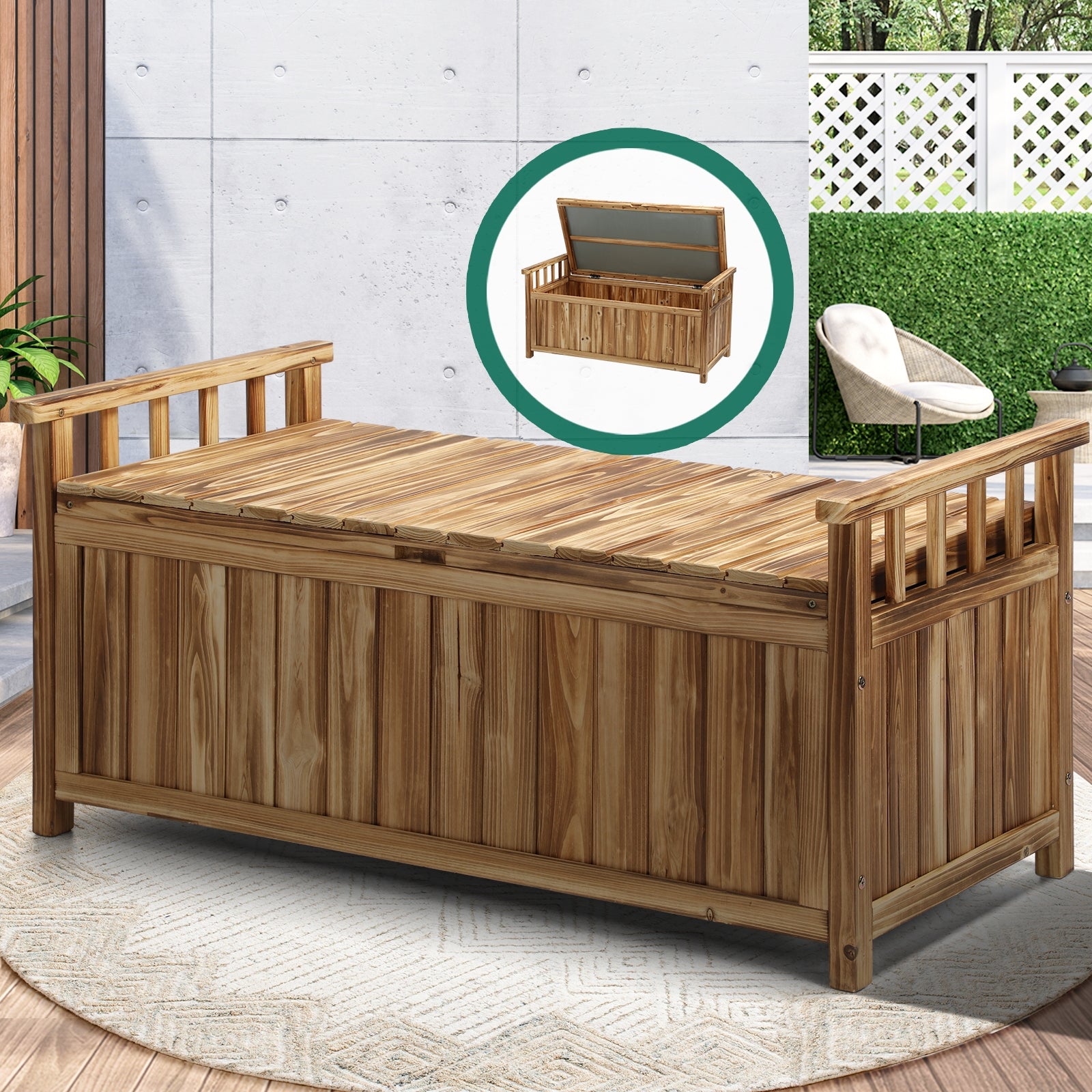 Livsip Outdoor Storage Box Garden Bench Tools Toy Chest Furniture Container Shed - Sunyee