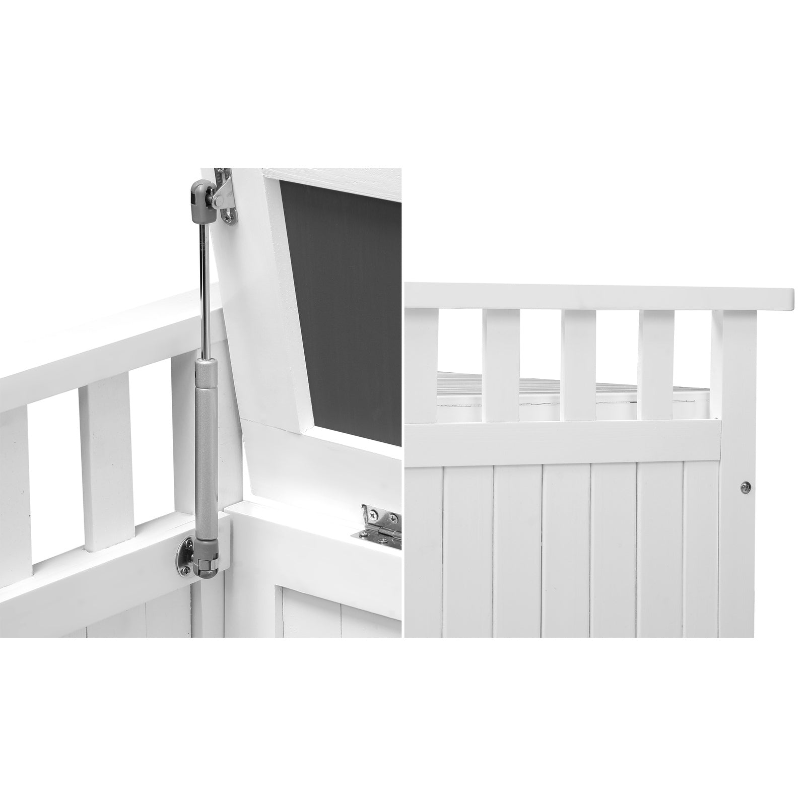 Livsip Outdoor Storage Box Wooden Garden Bench Chest Tool Container L White - Sunyee