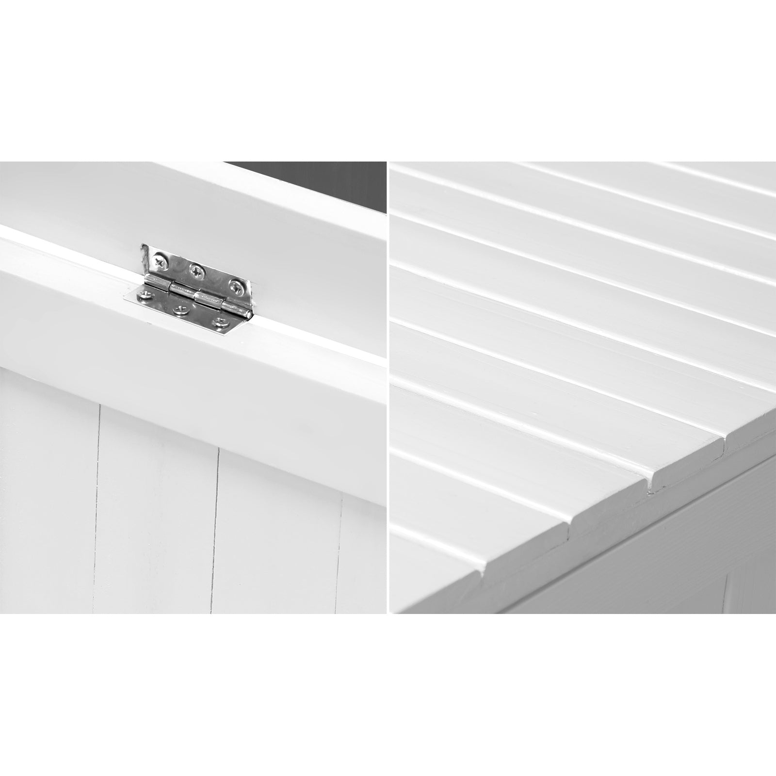 Livsip Outdoor Storage Box Wooden Garden Bench Chest Tool Container L White - Sunyee