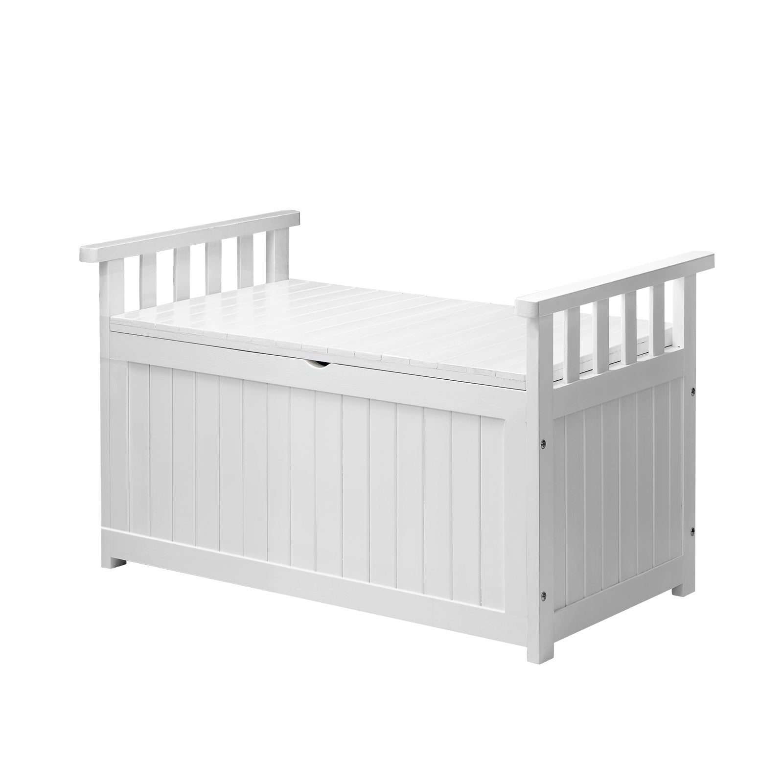 Livsip Outdoor Storage Box Wooden Garden Bench Chest Tool Container L White - Sunyee