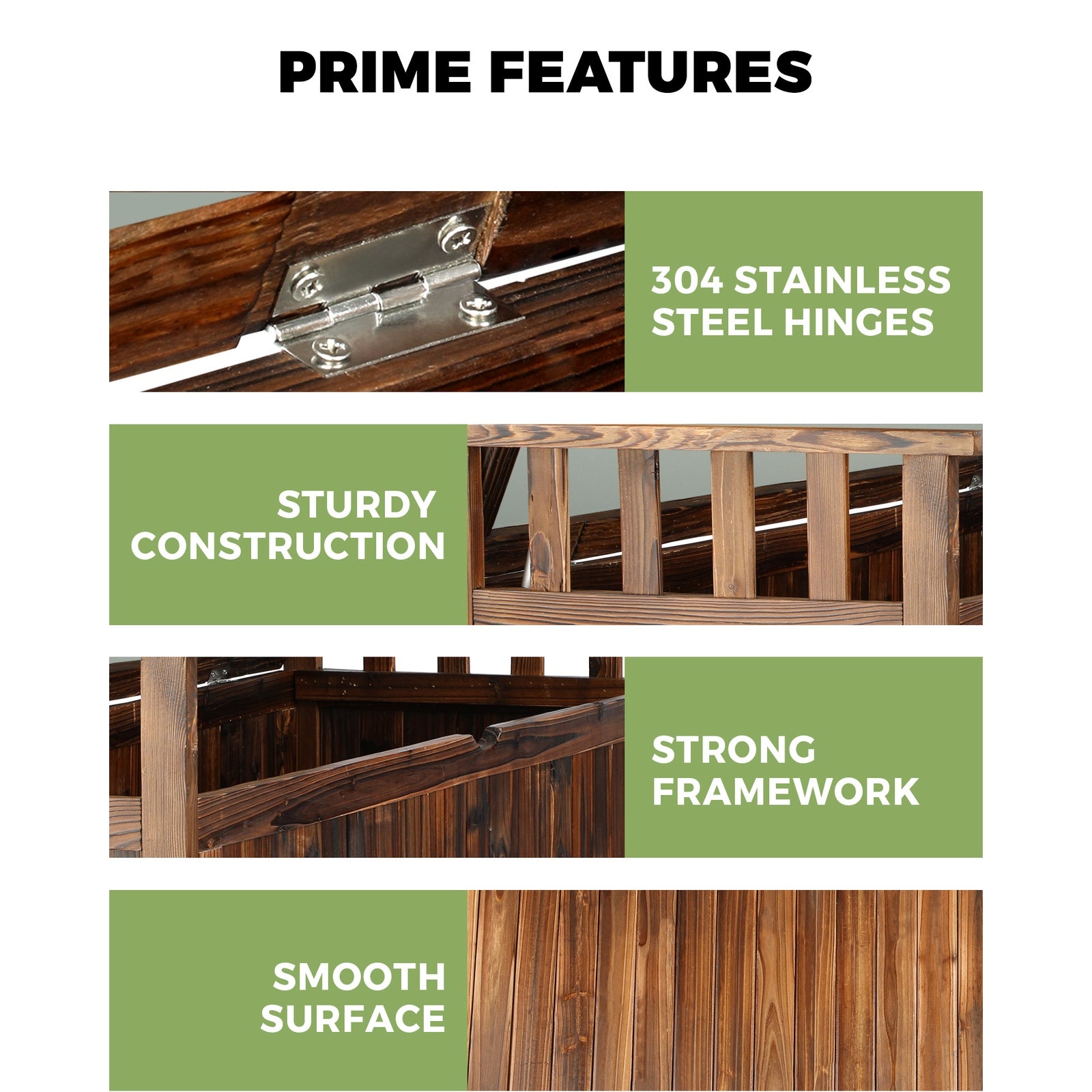 Livsip Outdoor Storage Box Wooden Container Bench Chairs Indoor Toy Tools Shed - Sunyee