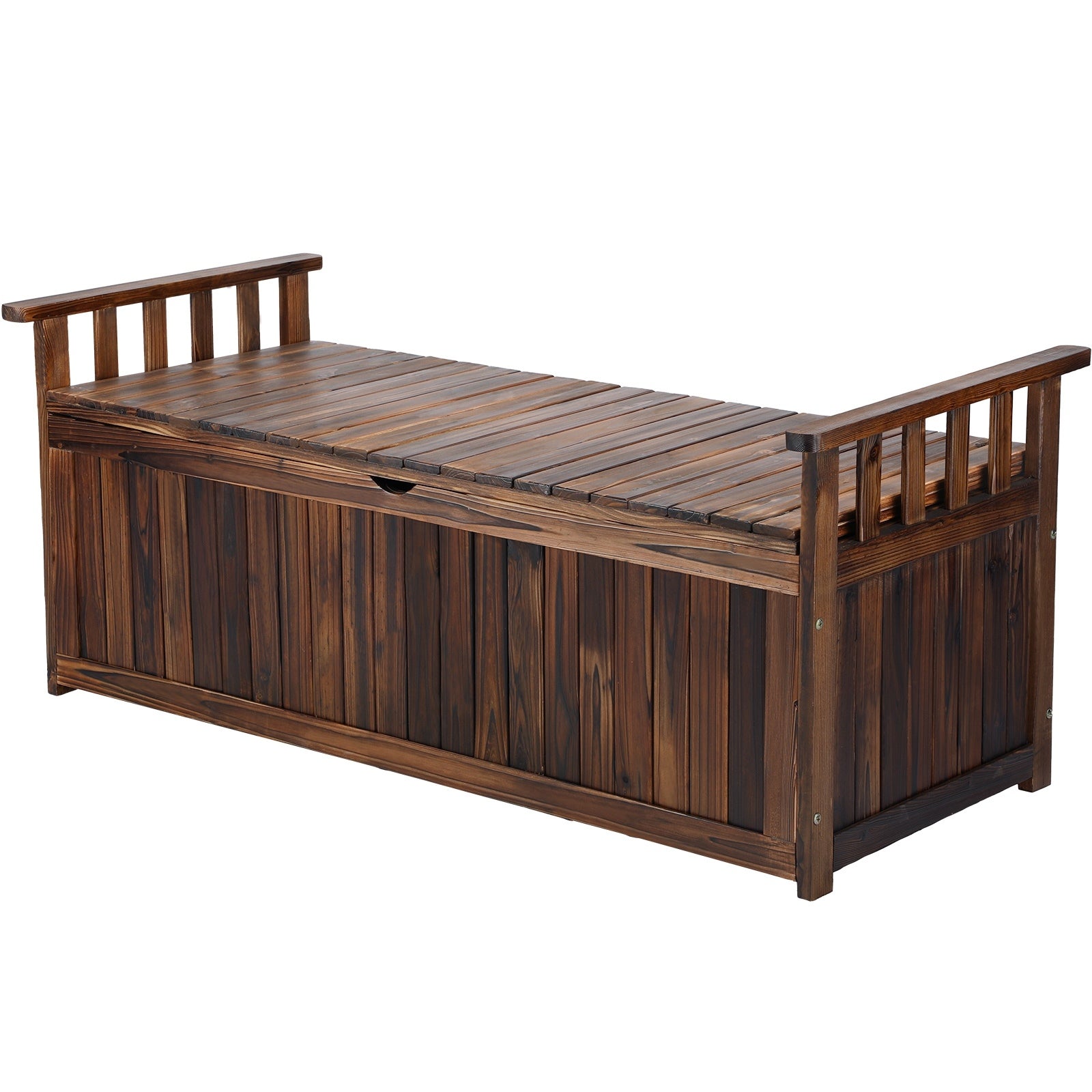 Livsip Outdoor Storage Box Wooden Container Bench Chairs Indoor Toy Tools Shed - Sunyee