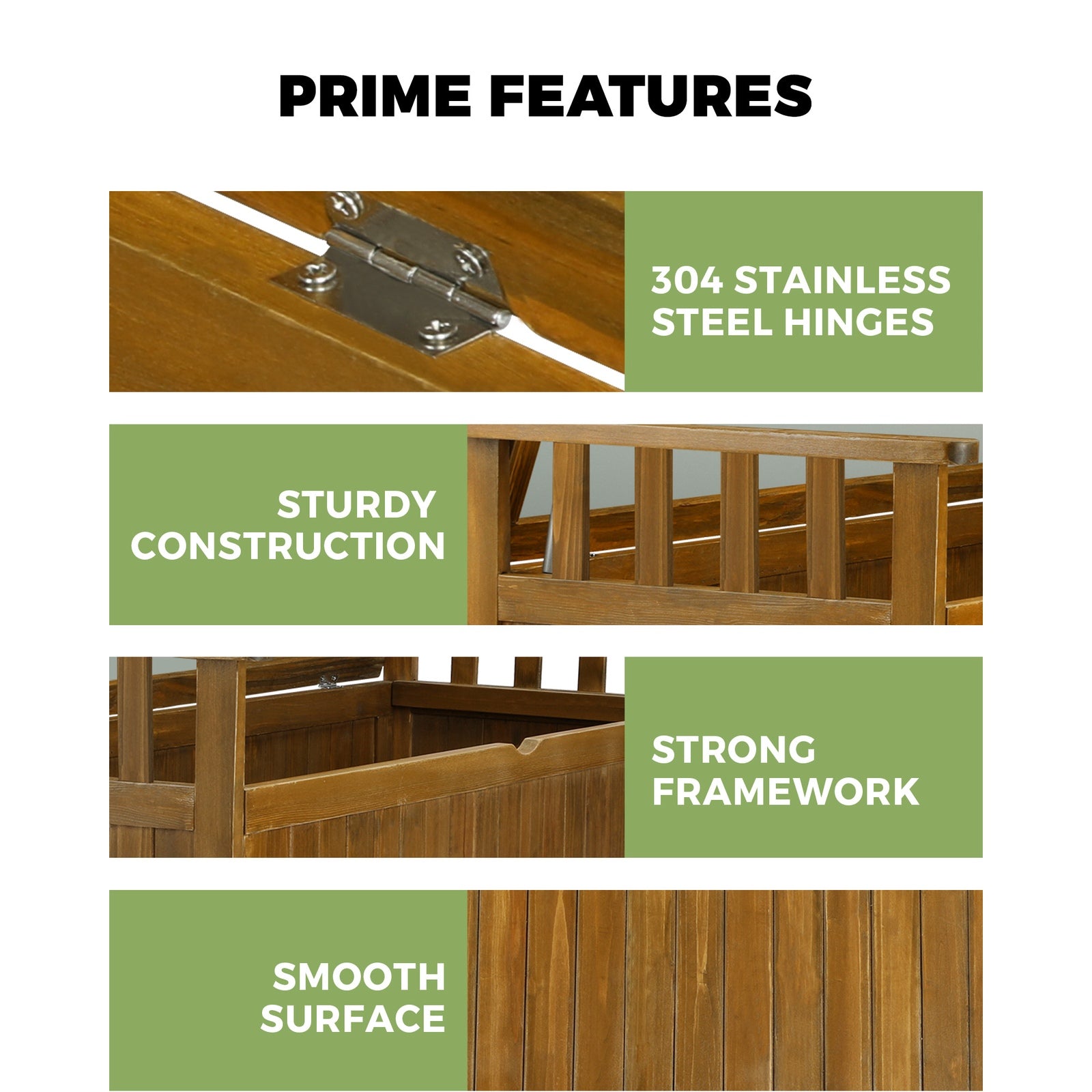 Livsip Outdoor Storage Box Container Wooden Garden Bench Chest Toy Tool Sheds - Sunyee