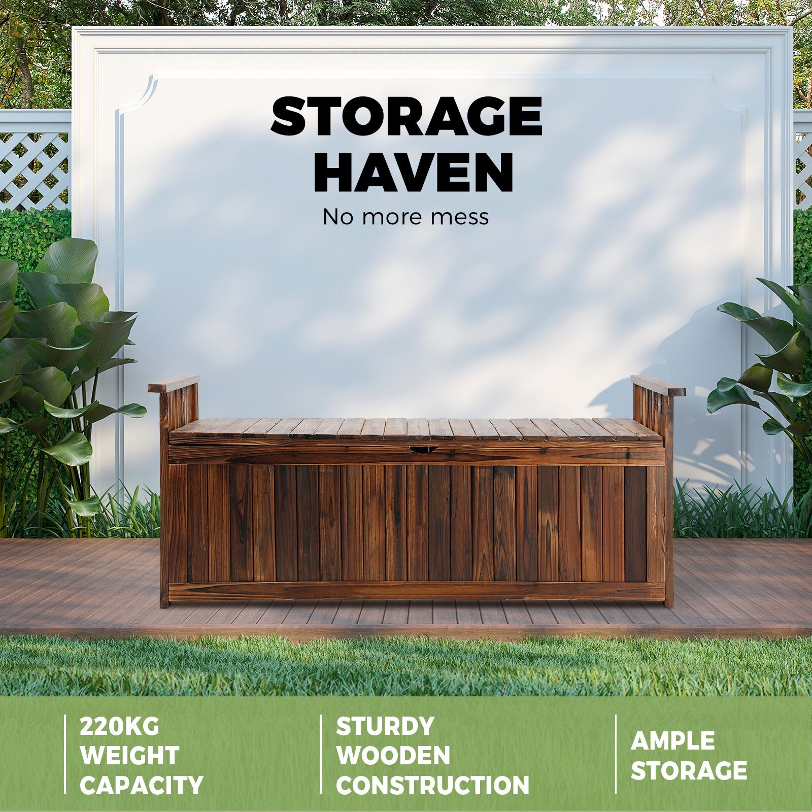 Livsip Outdoor Storage Box Garden Bench Seat Toy Tool Sheds XL - Sunyee