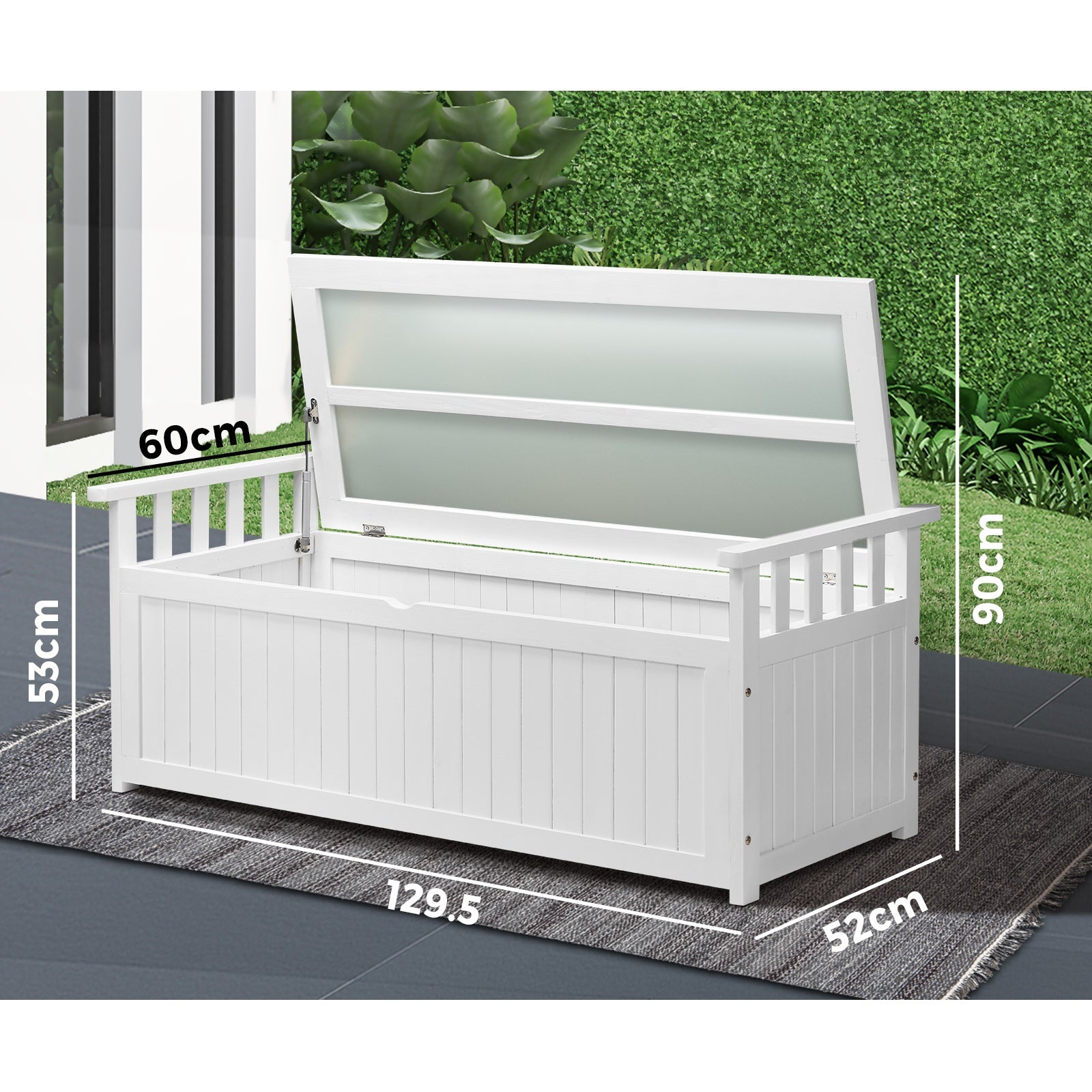 Livsip Outdoor Storage Box Garden Bench Seat Toy Tool Sheds XL - Sunyee