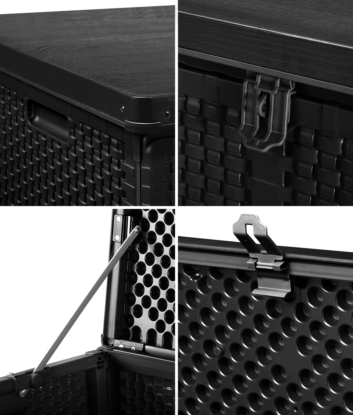 Livsip Outdoor Storage Box Bench 310L Cabinet Container Garden Deck Tool Black - Sunyee