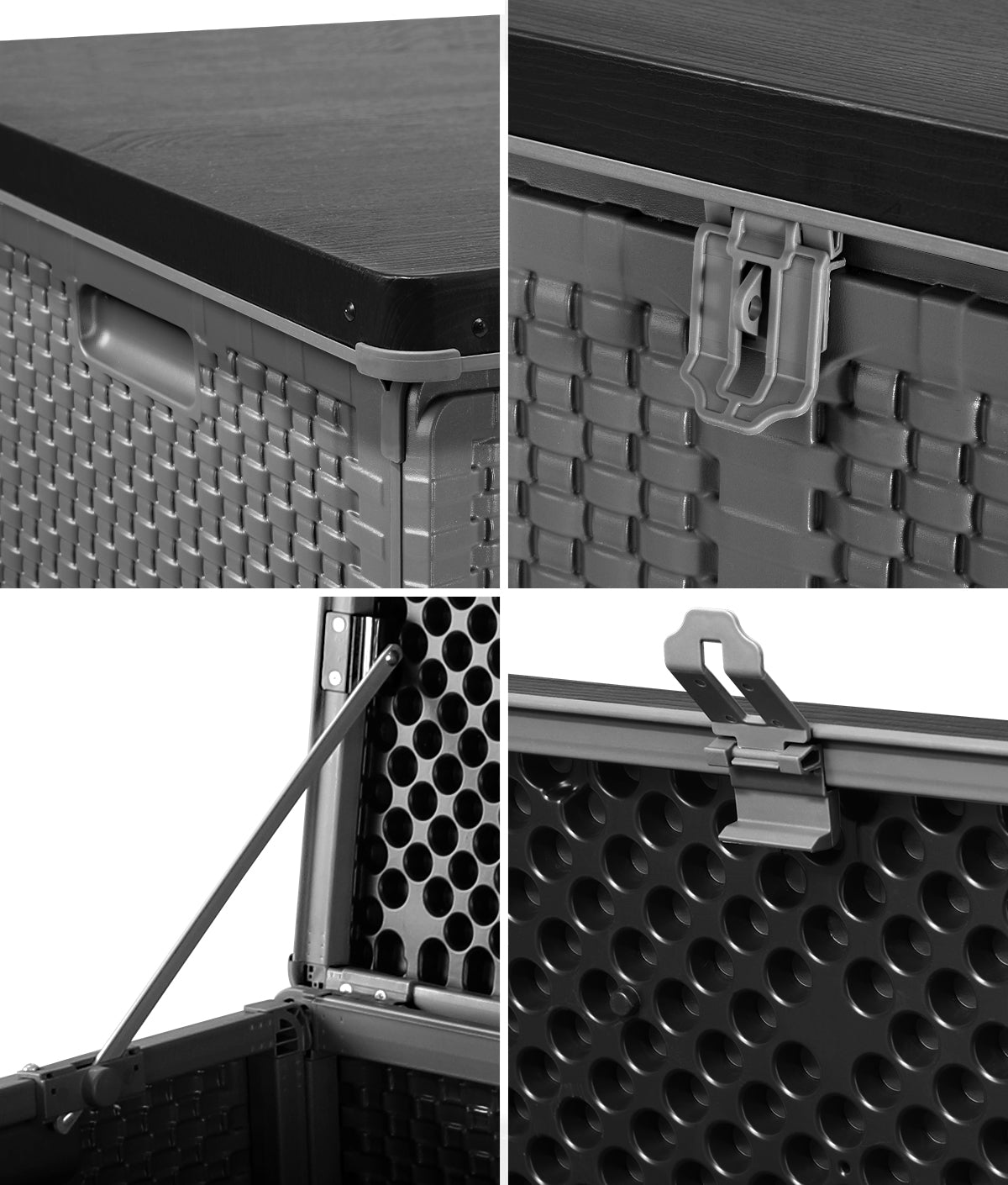 Livsip Outdoor Storage Box Bench 310L Cabinet Container Garden Deck Tool Grey - Sunyee