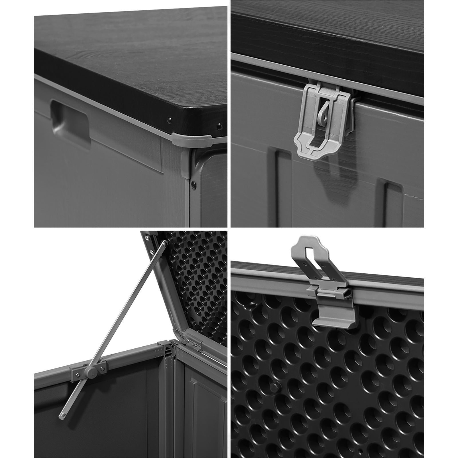 Livsip Outdoor Storage Box Bench 490L Cabinet Container Garden Deck Tool Grey - Sunyee