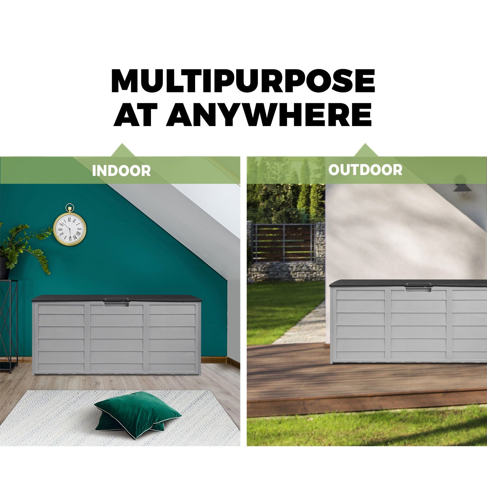 Outdoor Storage Box Container Indoor Garden Toy Tool Sheds Chest 290L - Sunyee