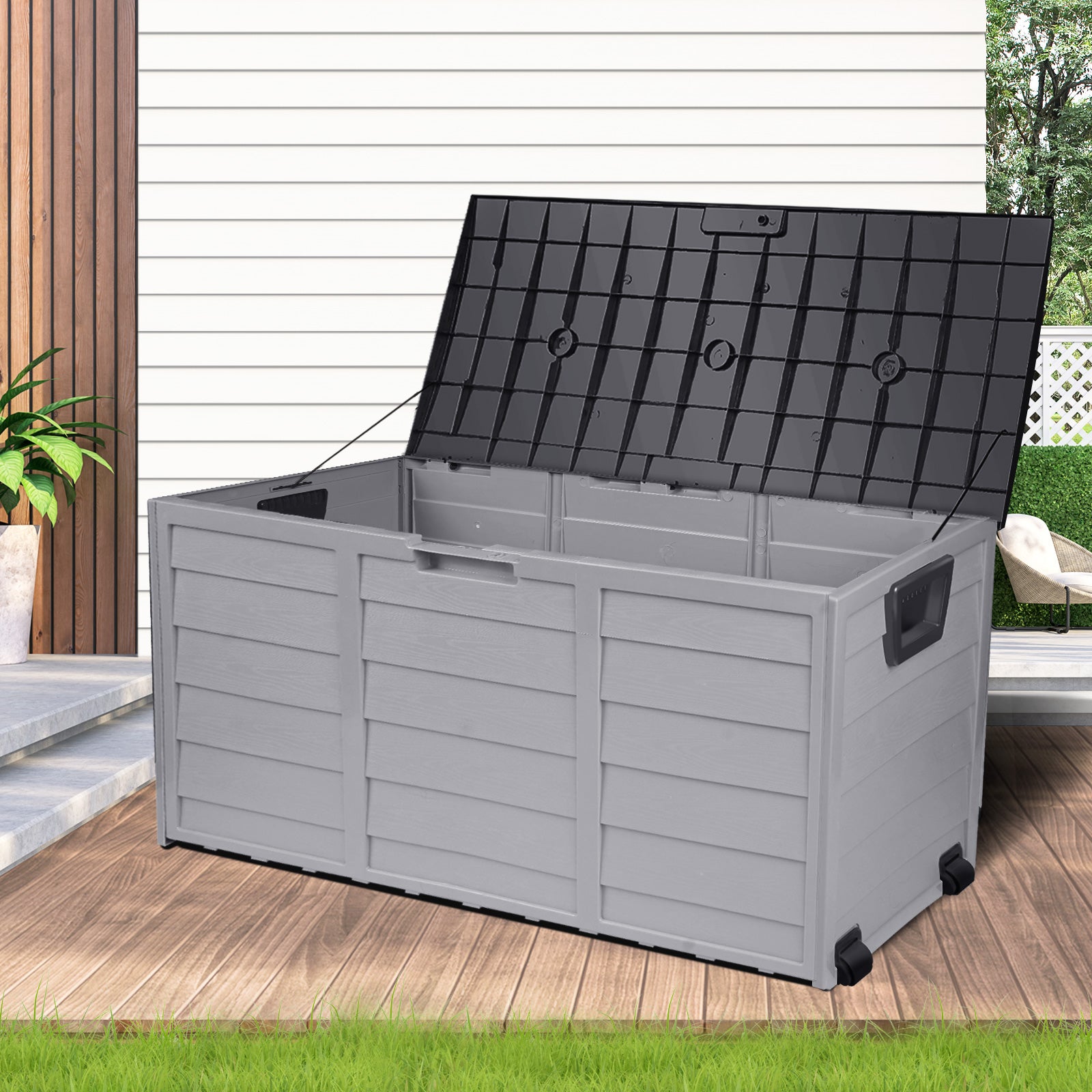 Outdoor Storage Box Container Indoor Garden Toy Tool Sheds Chest 290L - Sunyee