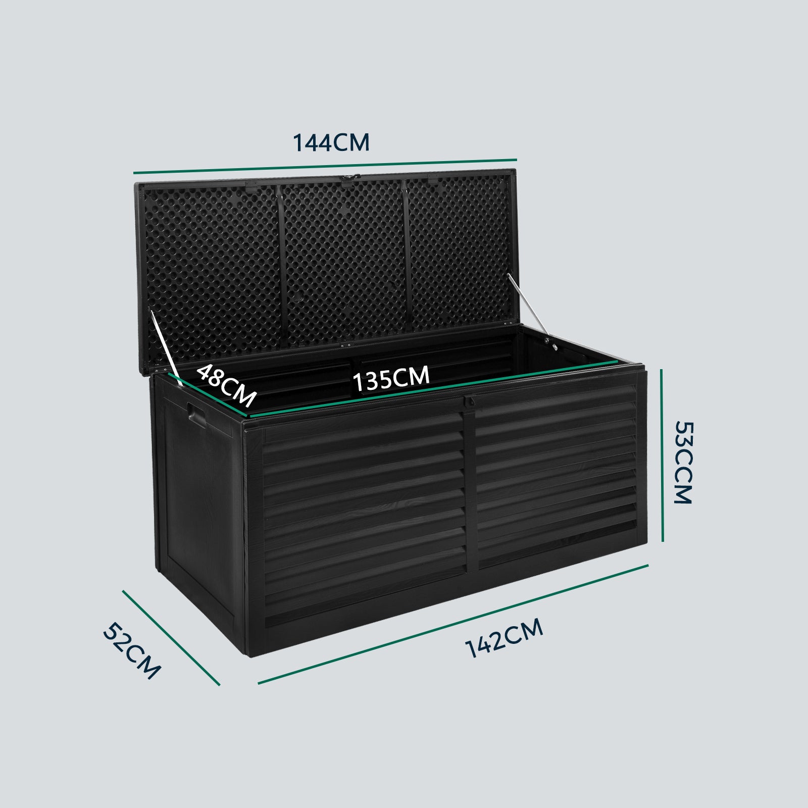 Livsip 390L Outdoor Storage Box Lockable Cabinet Container Garden DeckToy Shed - Sunyee