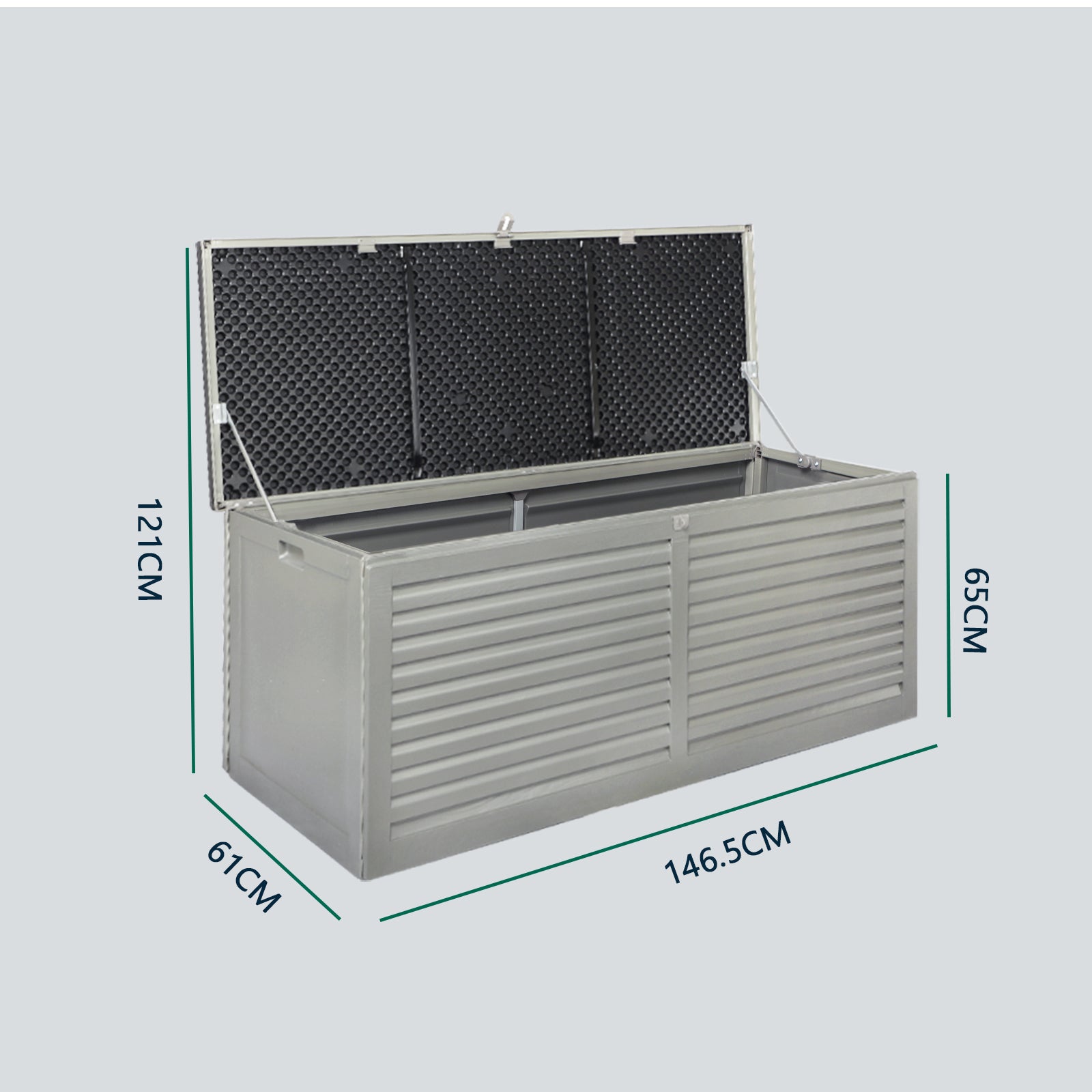 Livsip Outdoor Storage Box Bench 490L Cabinet Container Garden Shed Deck Tool Grey - Sunyee