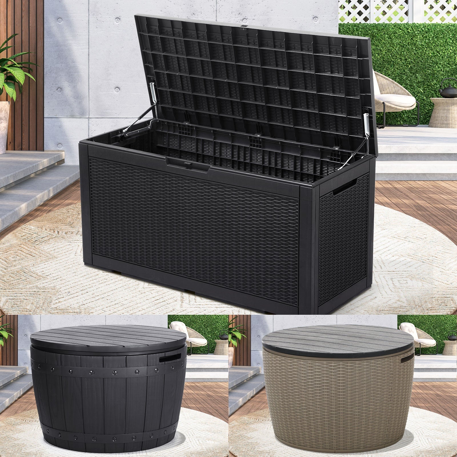 Livsip Outdoor Storage Box Garden Shed Cabinet Garden Bench Toys Tool Storage - Sunyee