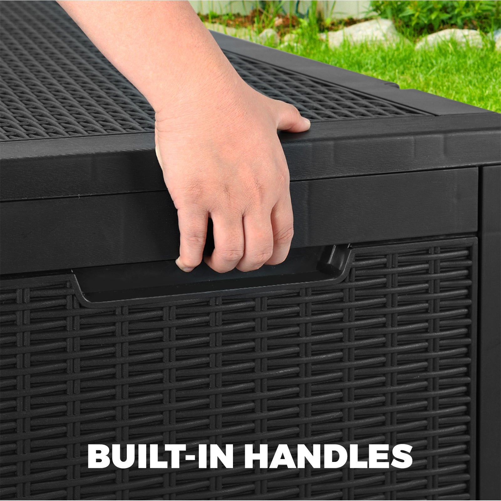 Livsip Outdoor Storage Box 380L Lockable Container Indoor Toy Tools Shed Garden - Sunyee