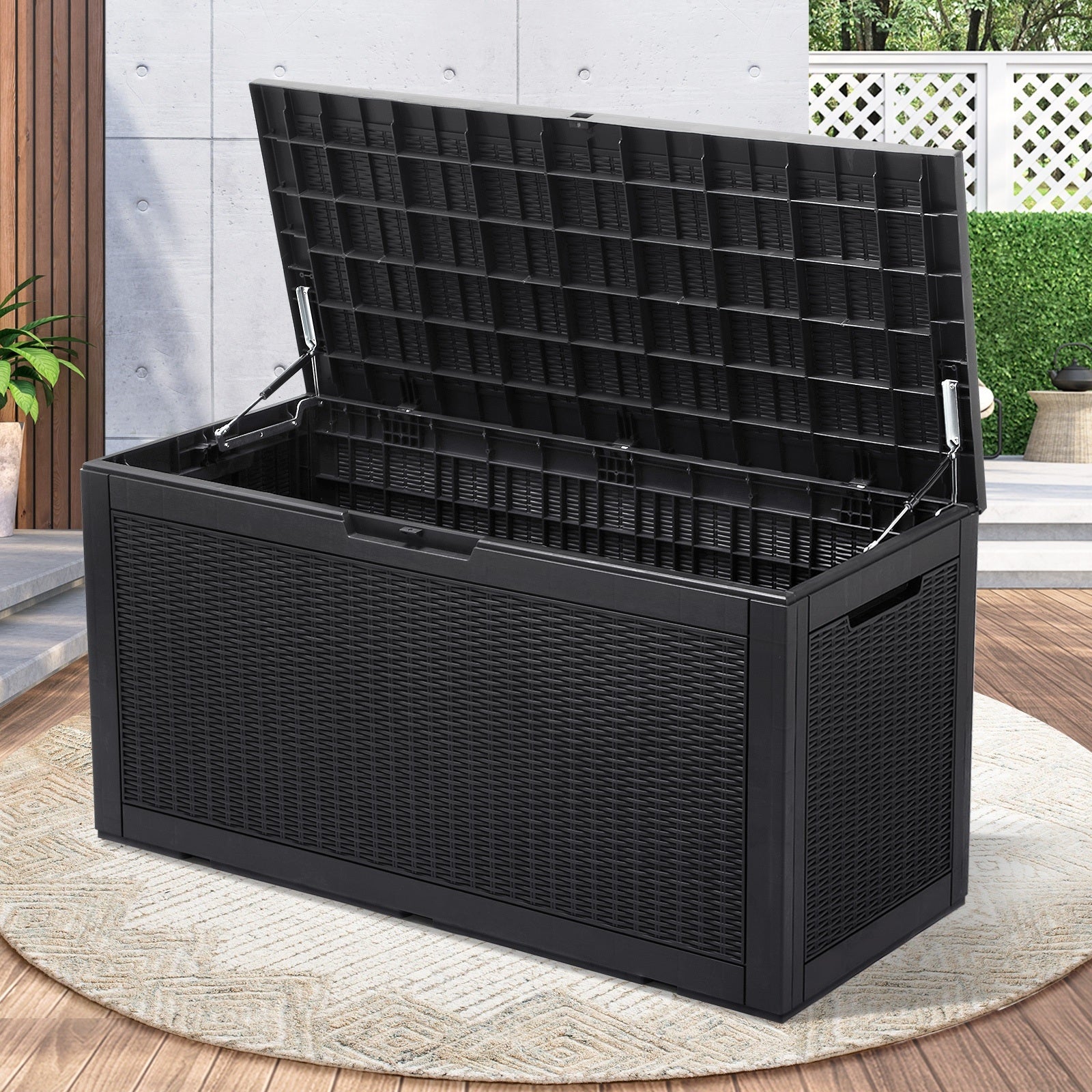 Livsip Outdoor Storage Box 380L Lockable Container Indoor Toy Tools Shed Garden - Sunyee