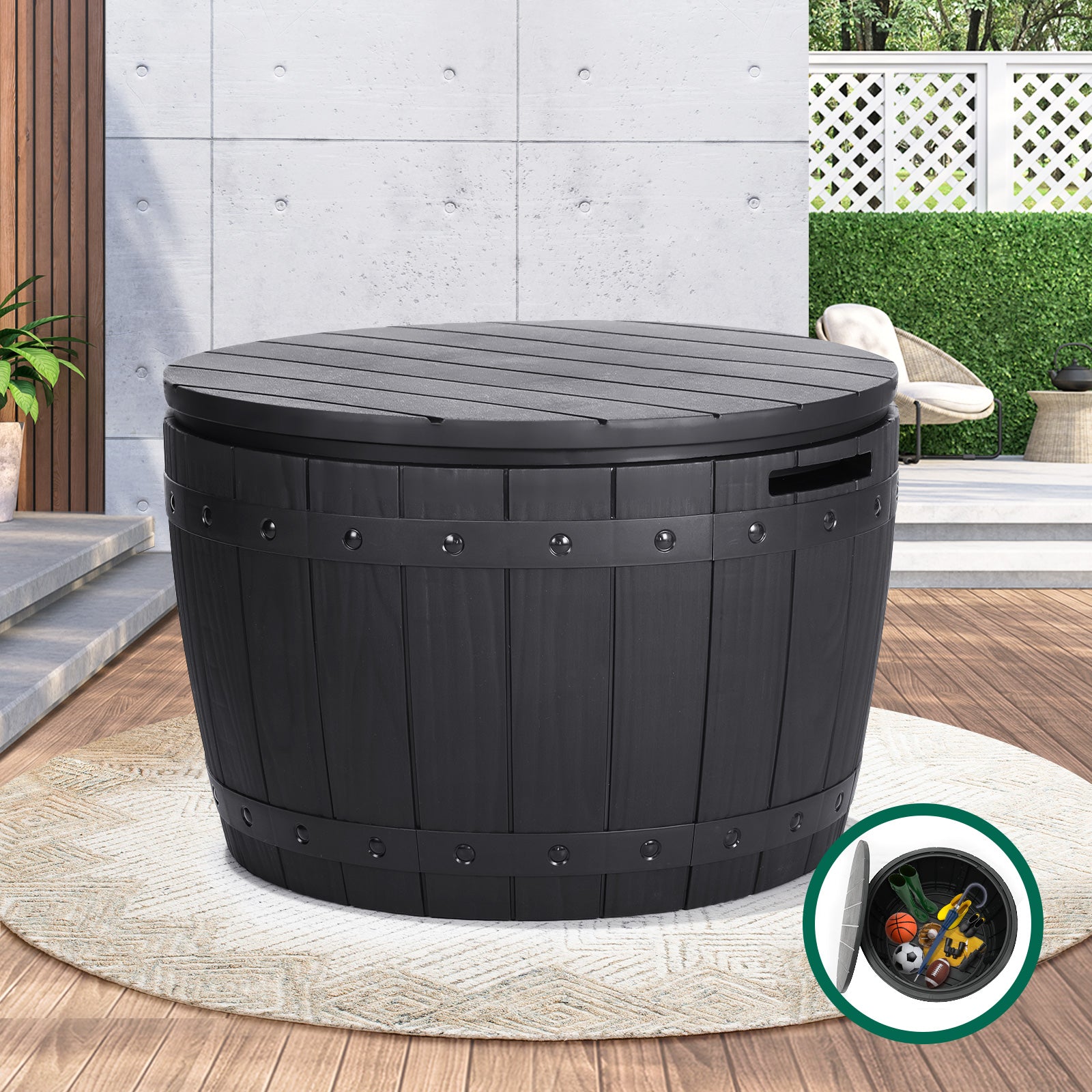 Livsip Outdoor Storage Box Garden Bench Waterproof Container Indoor Toys Tool - Sunyee