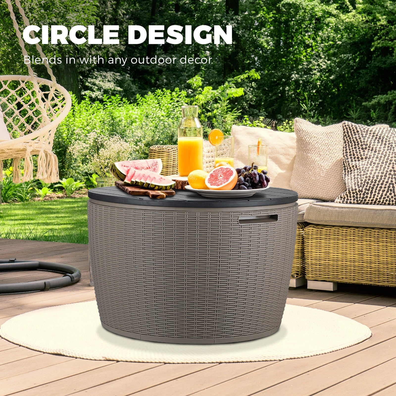 Livsip Outdoor Storage Box Lockable Deck Toy Shed Tool Organiser Garden Bench - Sunyee