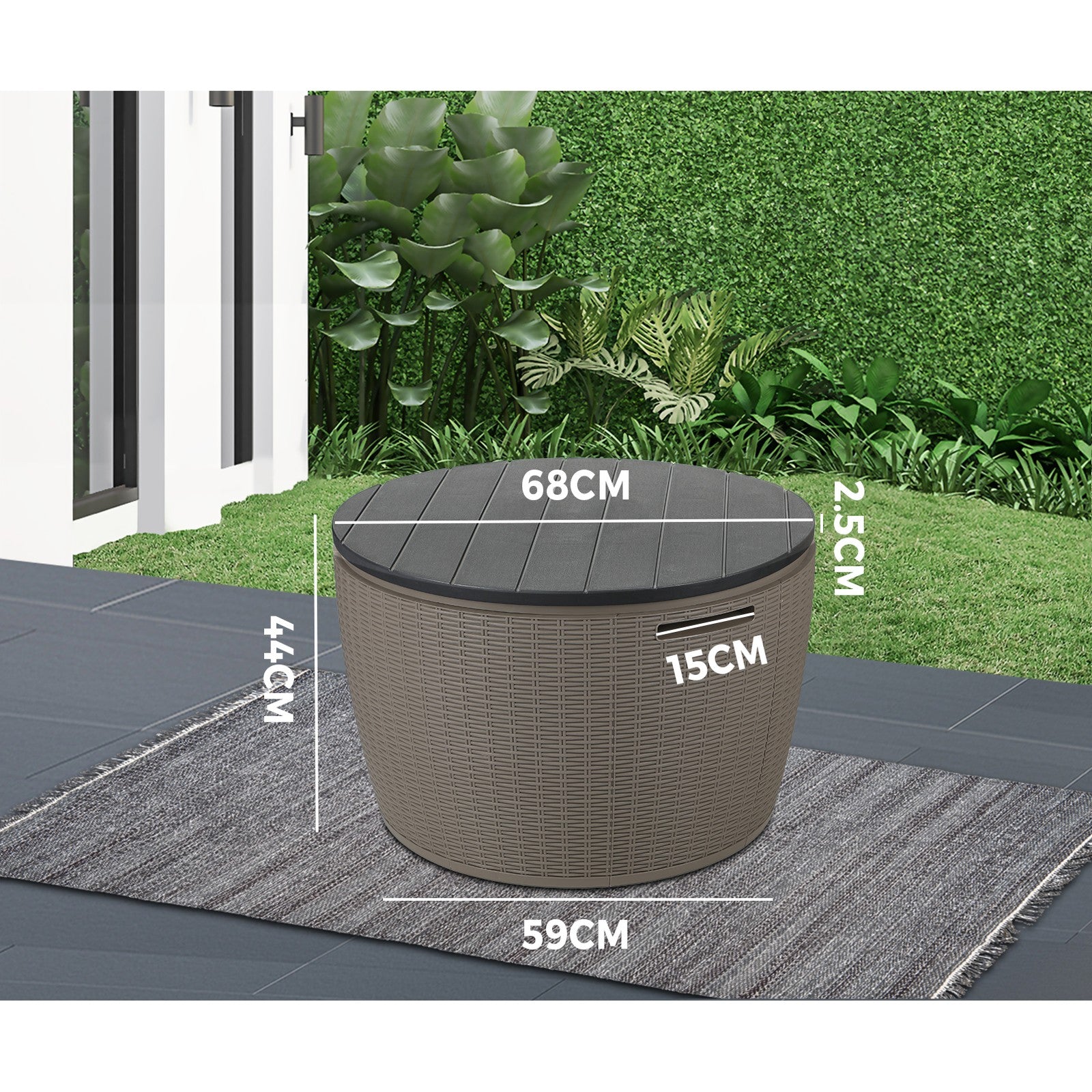 Livsip Outdoor Storage Box Lockable Deck Toy Shed Tool Organiser Garden Bench - Sunyee