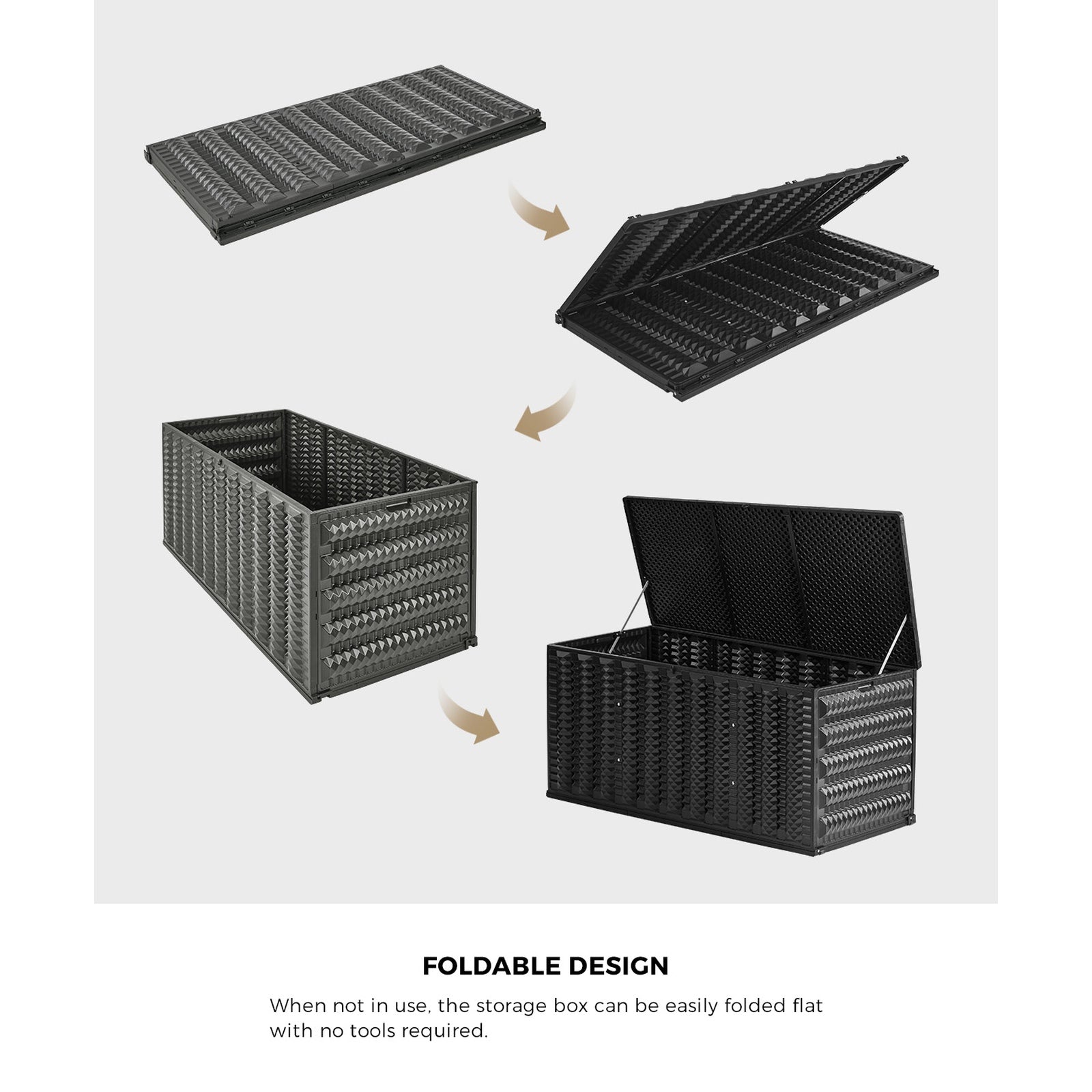 Livsip Outdoor Storage Box 490L Foldable Container Garden Bench Tool Sheds