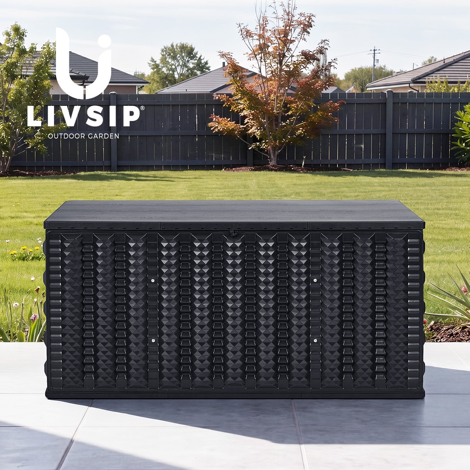 Livsip Outdoor Storage Box 490L Foldable Container Garden Bench Tool Sheds