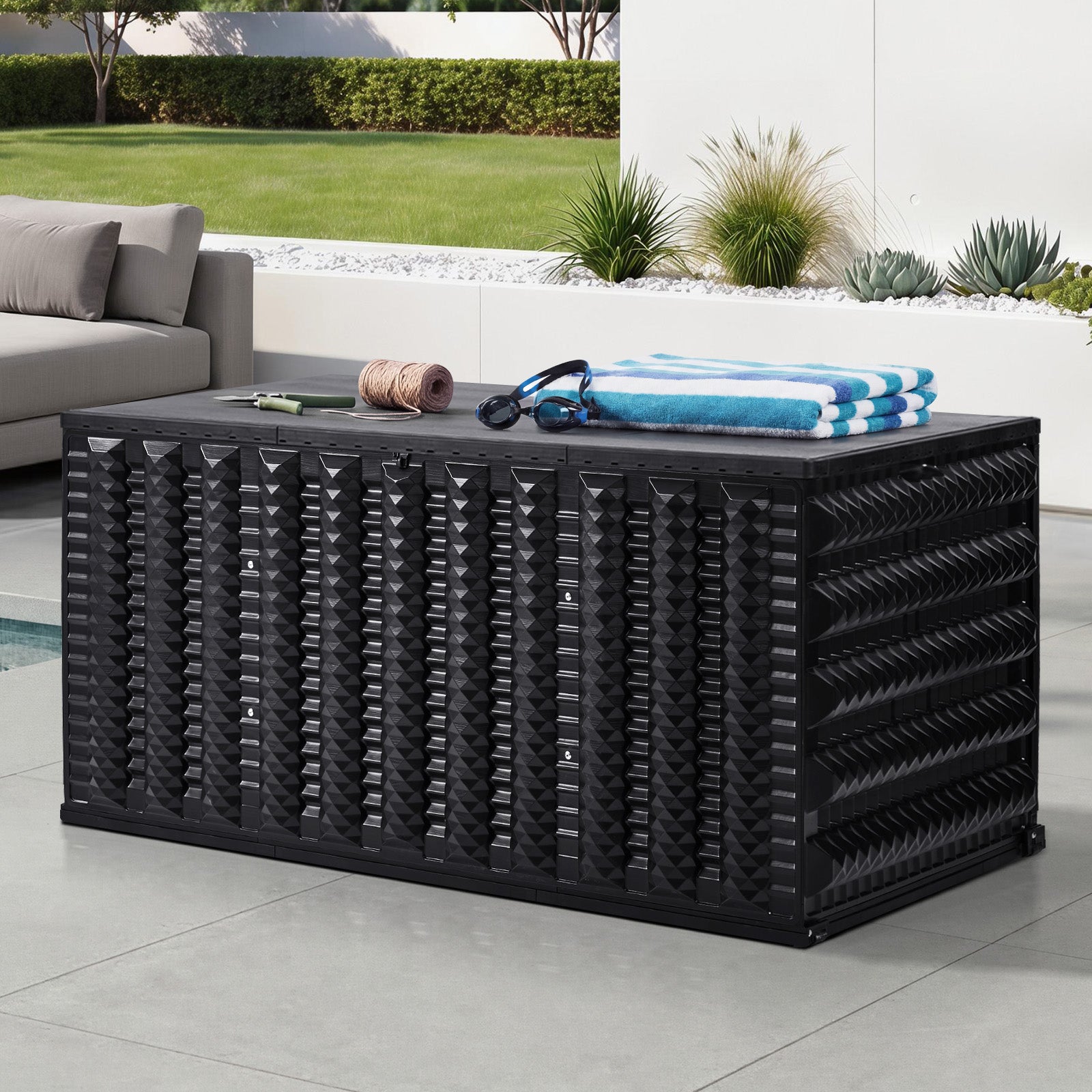 Livsip Outdoor Storage Box 680L Foldable Container Garden Bench Tool Chest