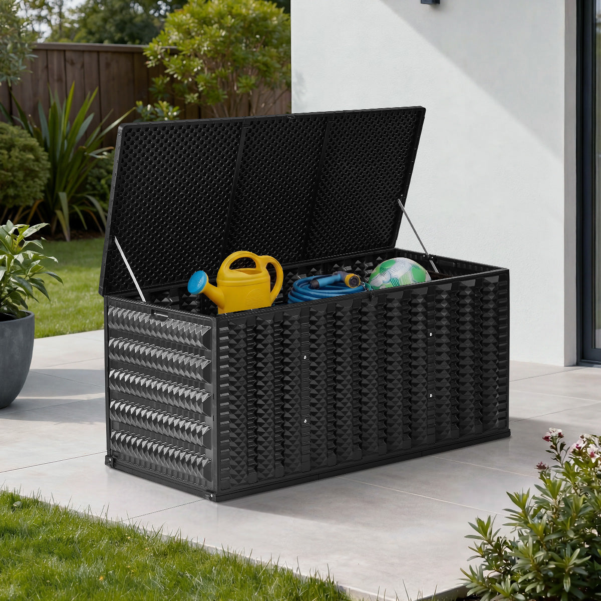 Livsip Outdoor Storage Box 680L Foldable Container Garden Bench Tool Chest Black
