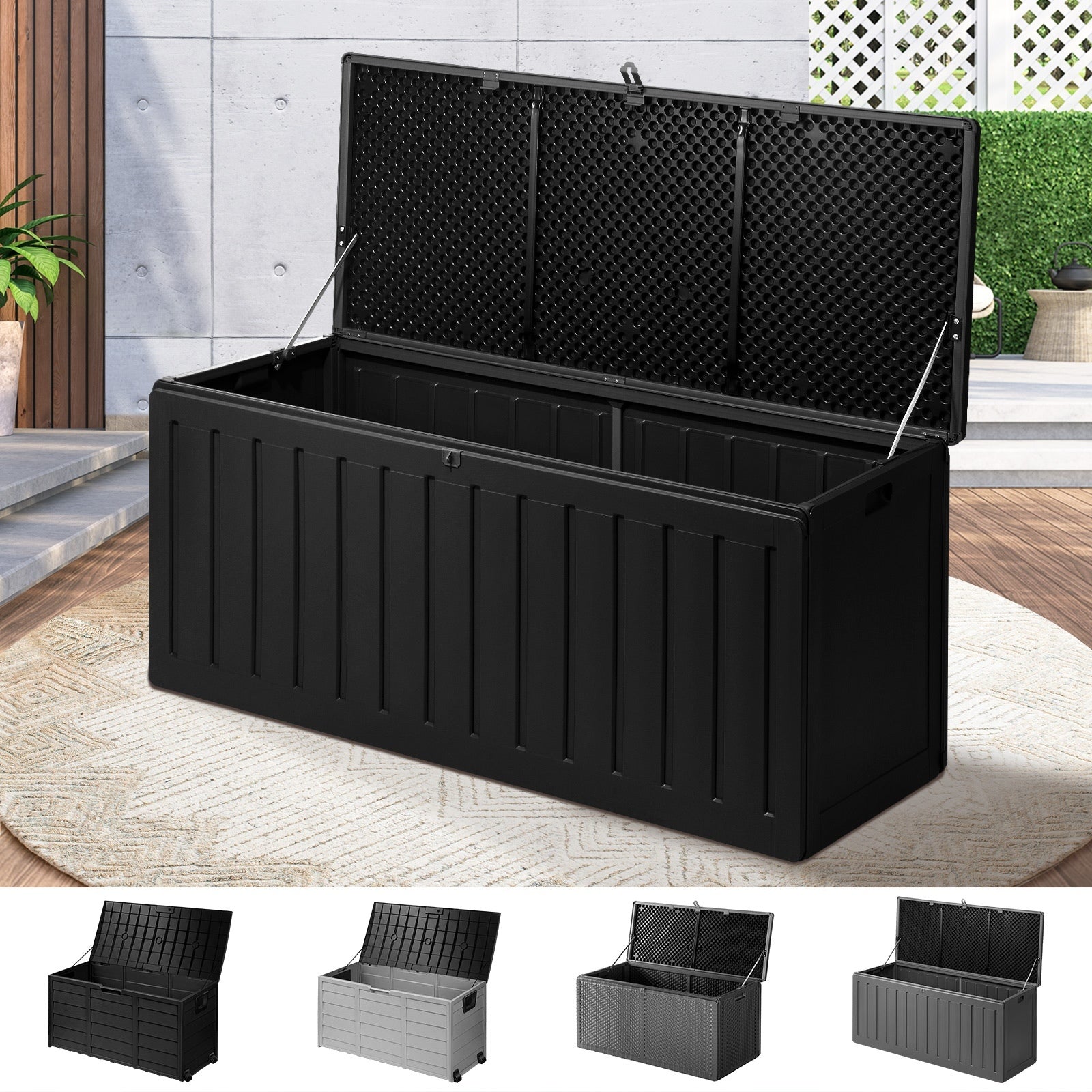 Livsip Outdoor Storage Boxes 290/310L/490L Lockable Indoor Toys Container Chest - Sunyee