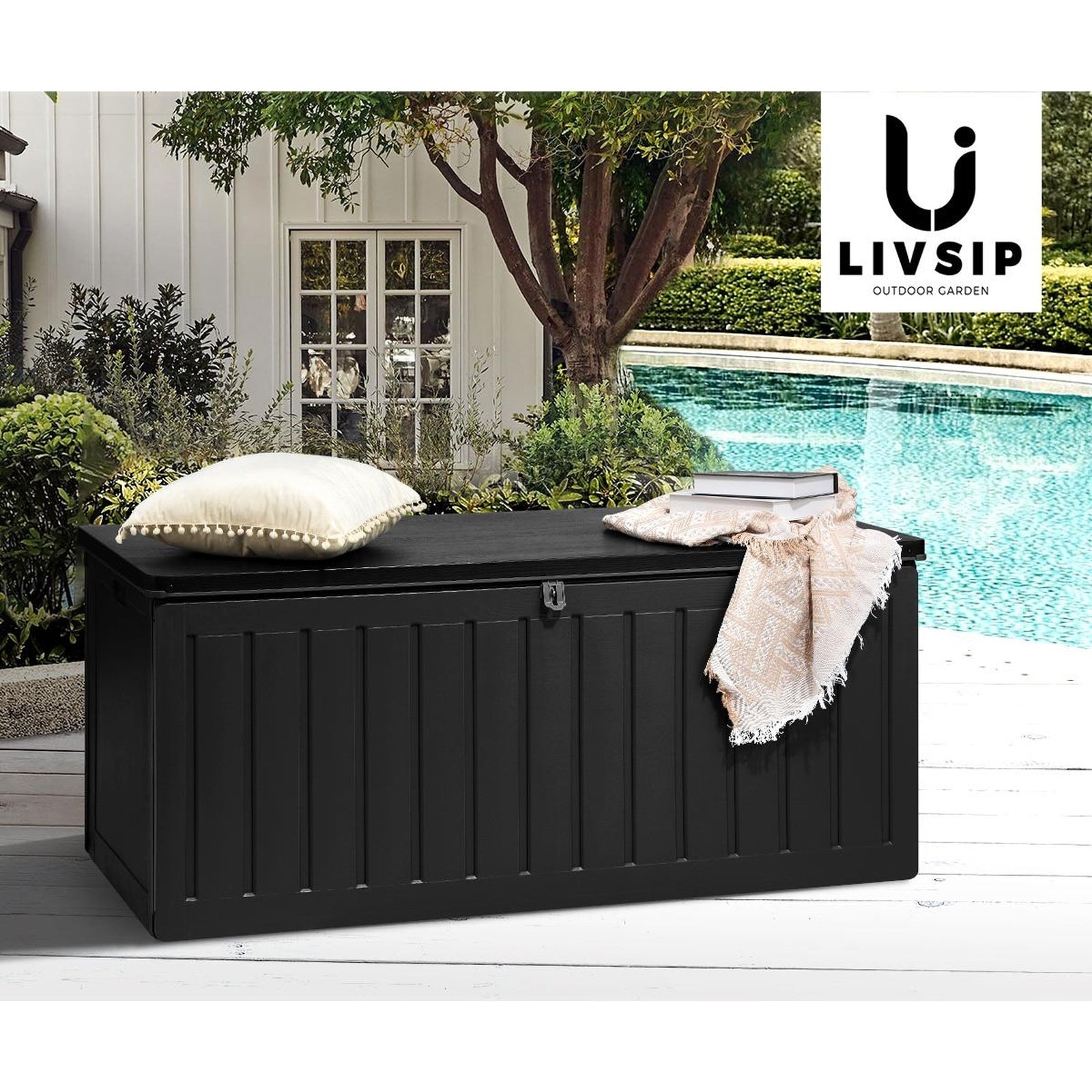 Livsip Outdoor Storage Boxes 290/310L/490L Lockable Indoor Toys Container Chest - Sunyee