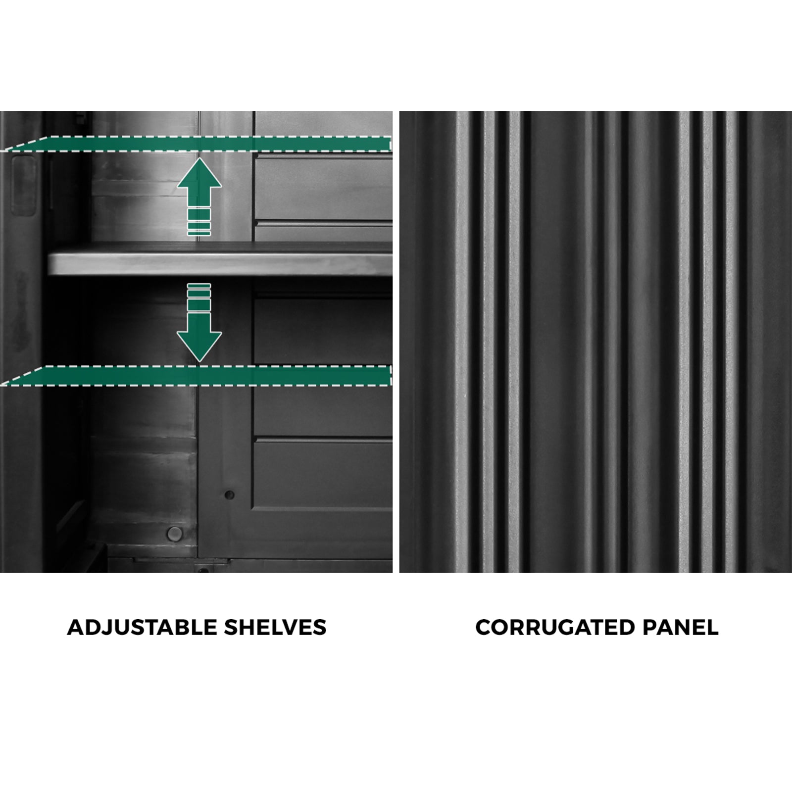 Livsip Outdoor Storage Cabinet Box Garden Cupboard Adjustable Lockable Black - Sunyee