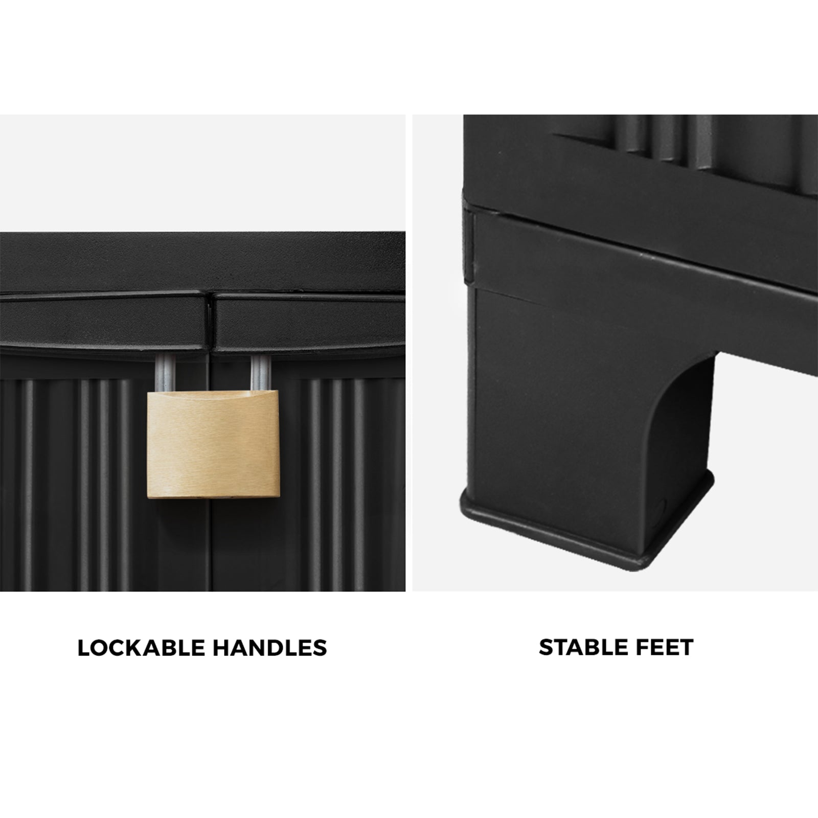 Livsip Outdoor Storage Cabinet Box Garden Cupboard Adjustable Lockable Black - Sunyee